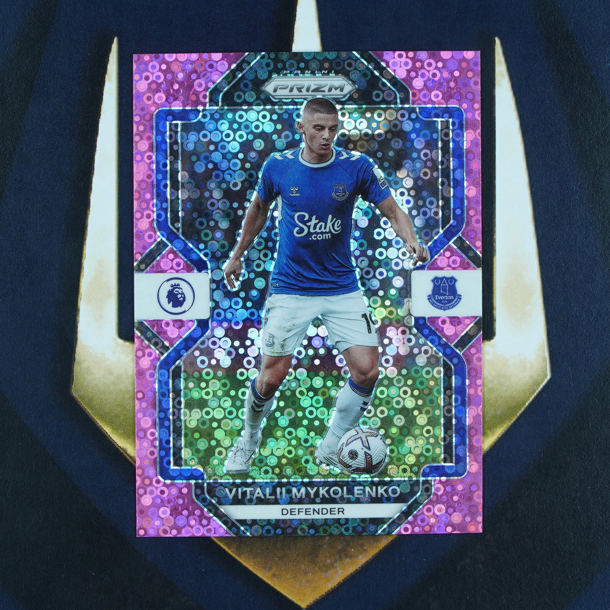 Vitalii Mykolenko 2022-23 Prizm Breakaway Pink Disco /99 Everton