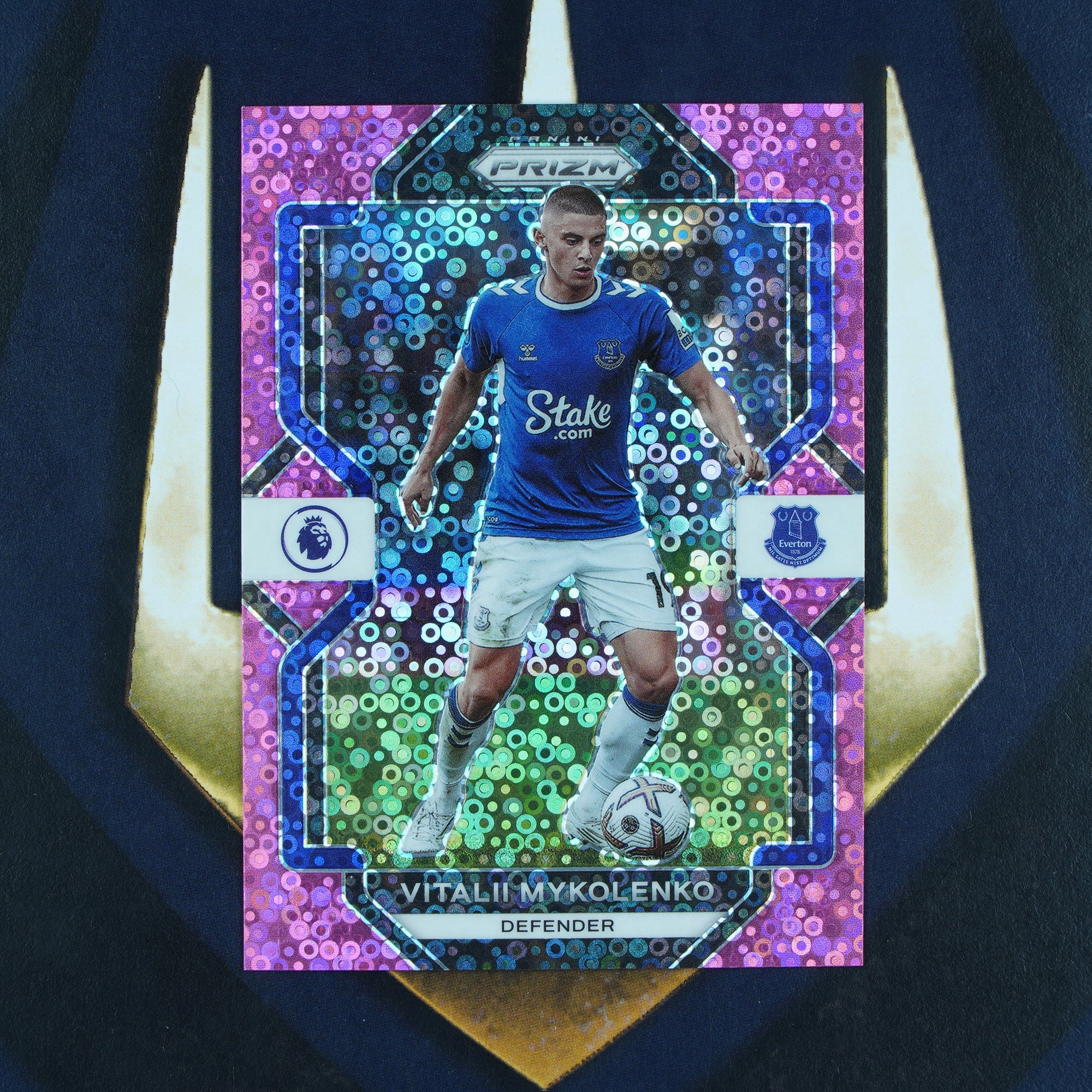 Vitalii Mykolenko 2022-23 Prizm Breakaway Pink Disco /99 Everton