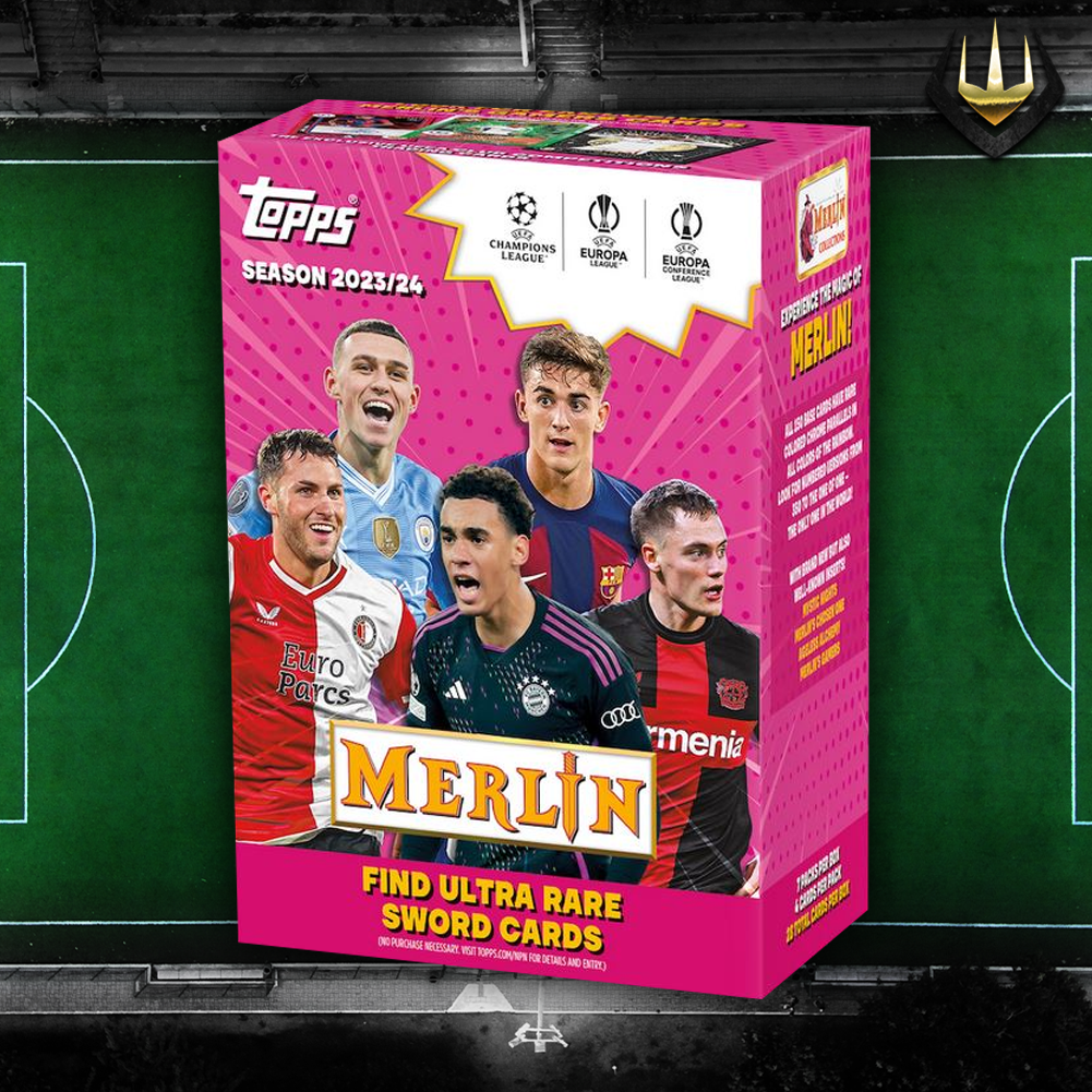 2023-24 Topps Chrome Merlin UEFA Club Competitions Soccer Value Blaster Box