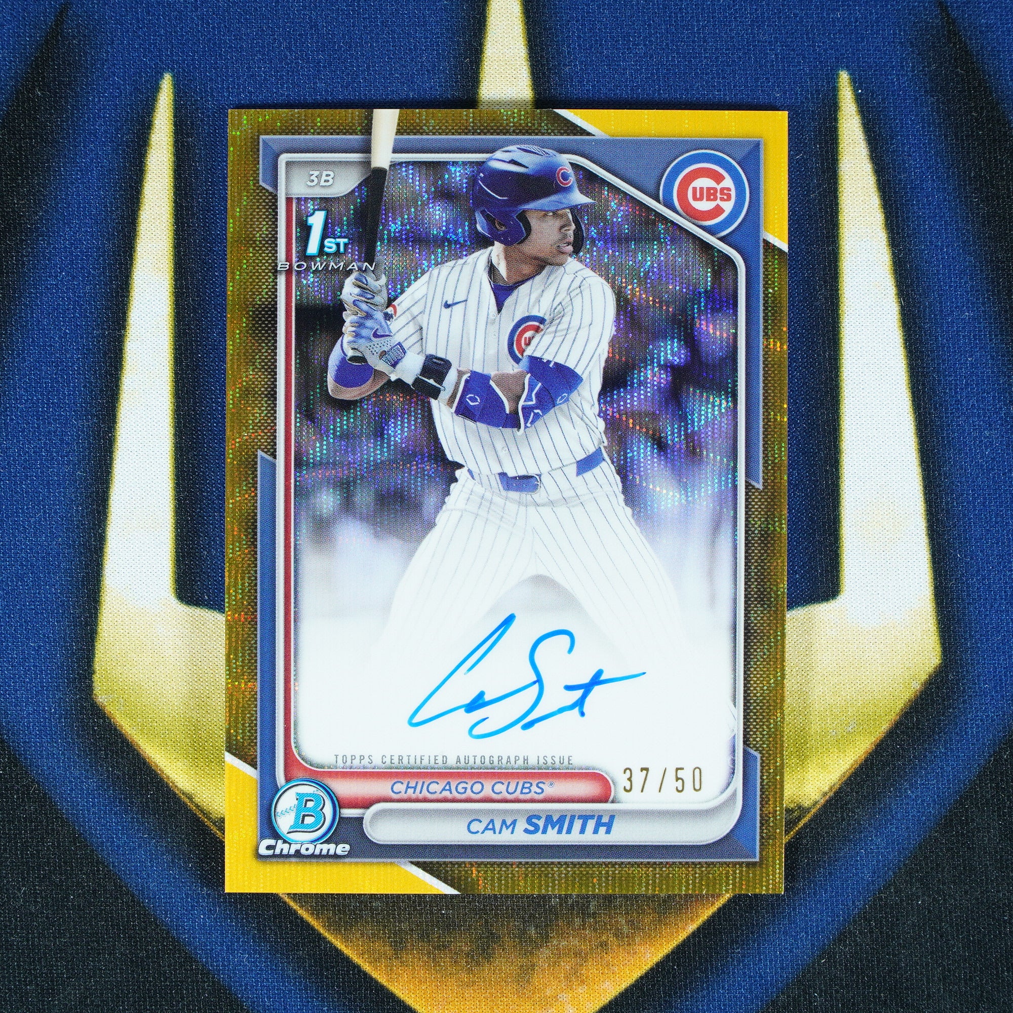 Cam Smith 2024 Topps Bowman Chrome 1st Auto Gold Wave /50