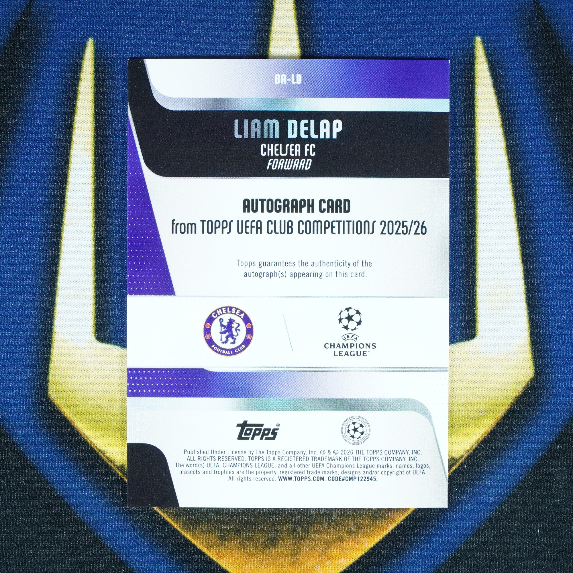 Liam Delap 2025-26 Topps Club Competitions Black and White Auto /75