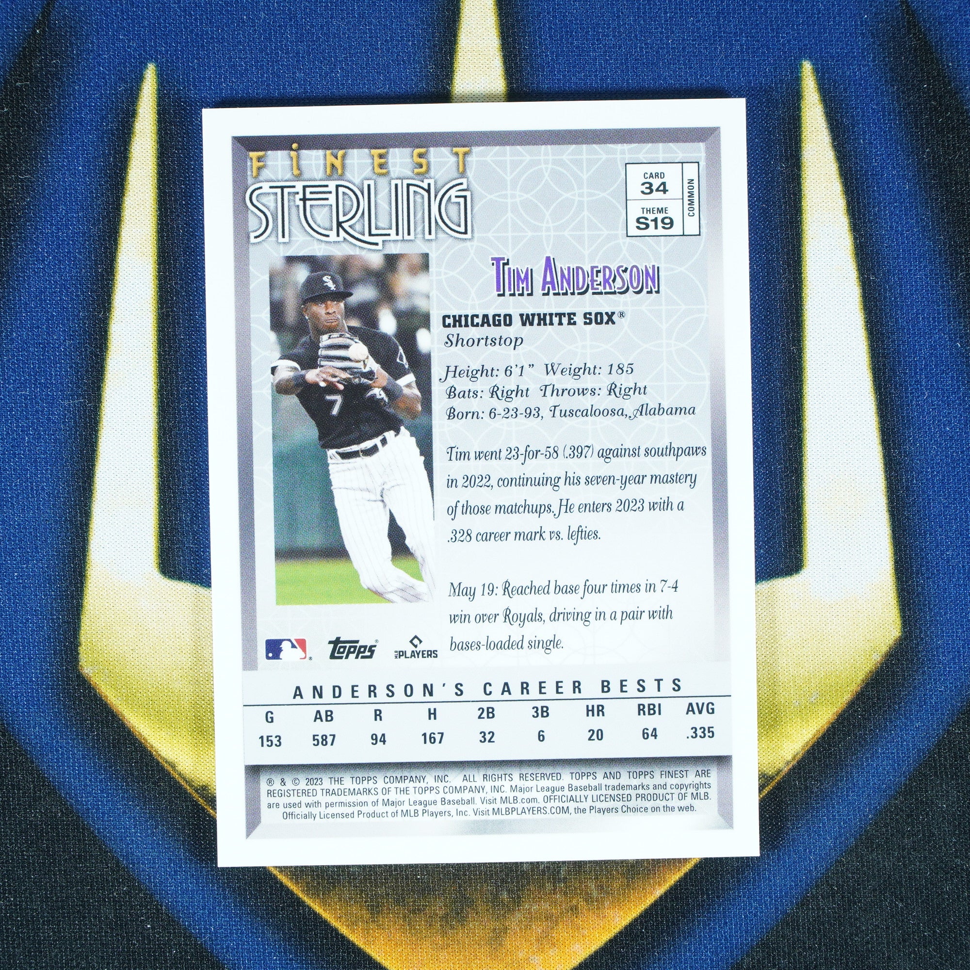 Tim Anderson 2023 Topps Finest Flashbacks Sterling /10