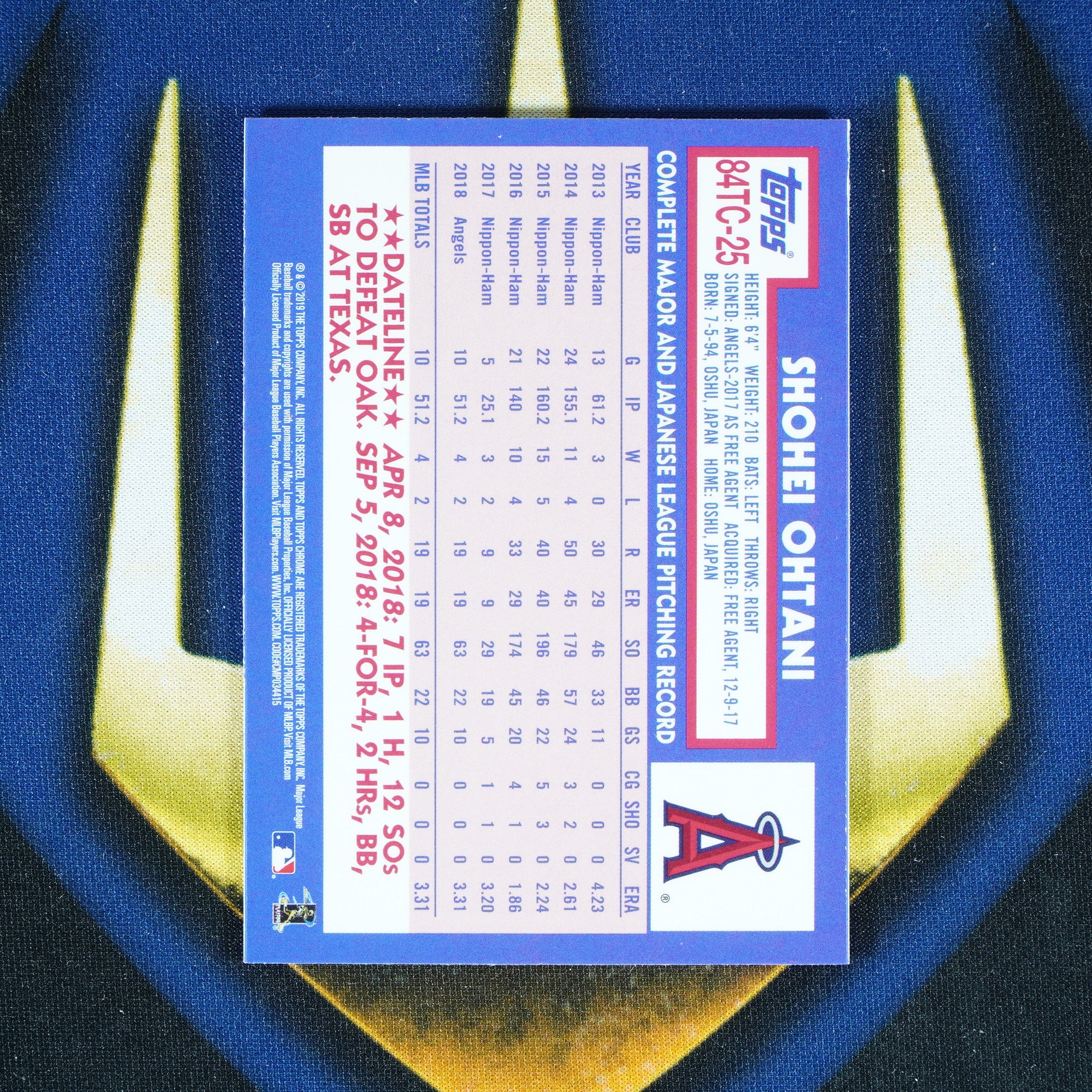 Shohei Ohtani 2019 Topps Chrome 1984 Refractor #84TC-25