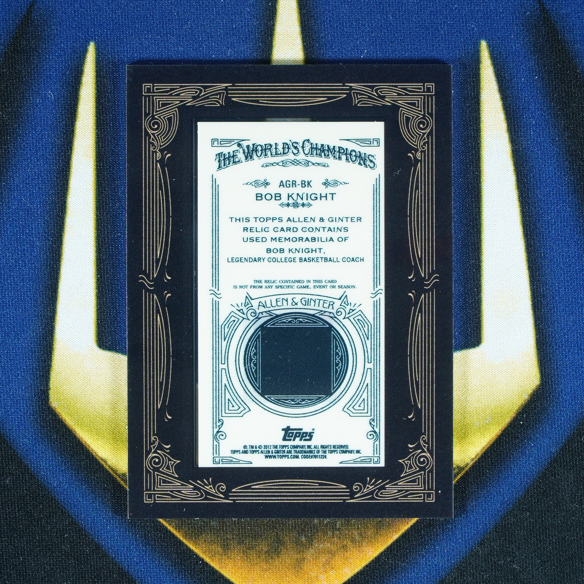 Bob Knight 2012 Topps Allen & Ginter Framed Mini Patch