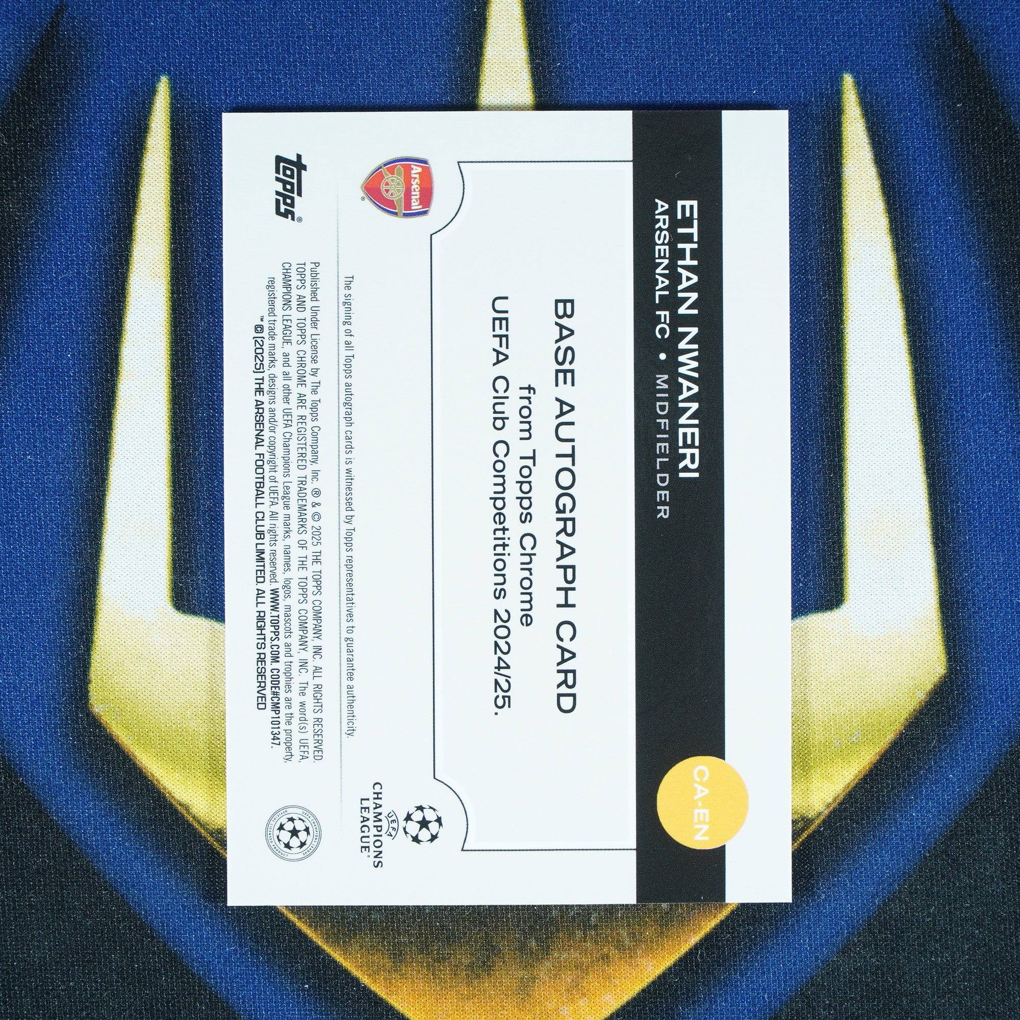 Ethan Nwaneri 2024-25 Topps Chrome Auto RC