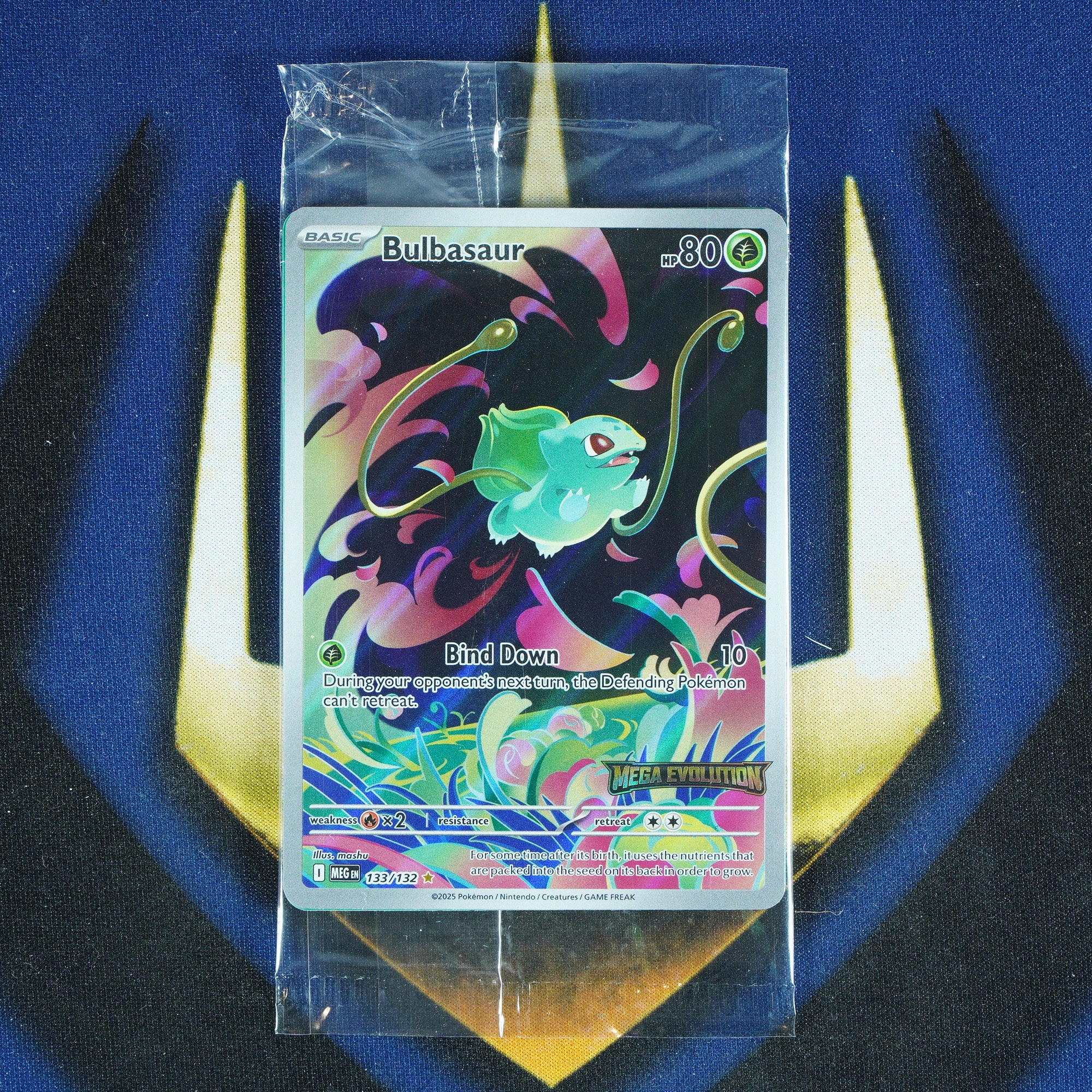 Bulbasaur (Stamped Sealed) Mega Evolution Illustration Rare 133/132
