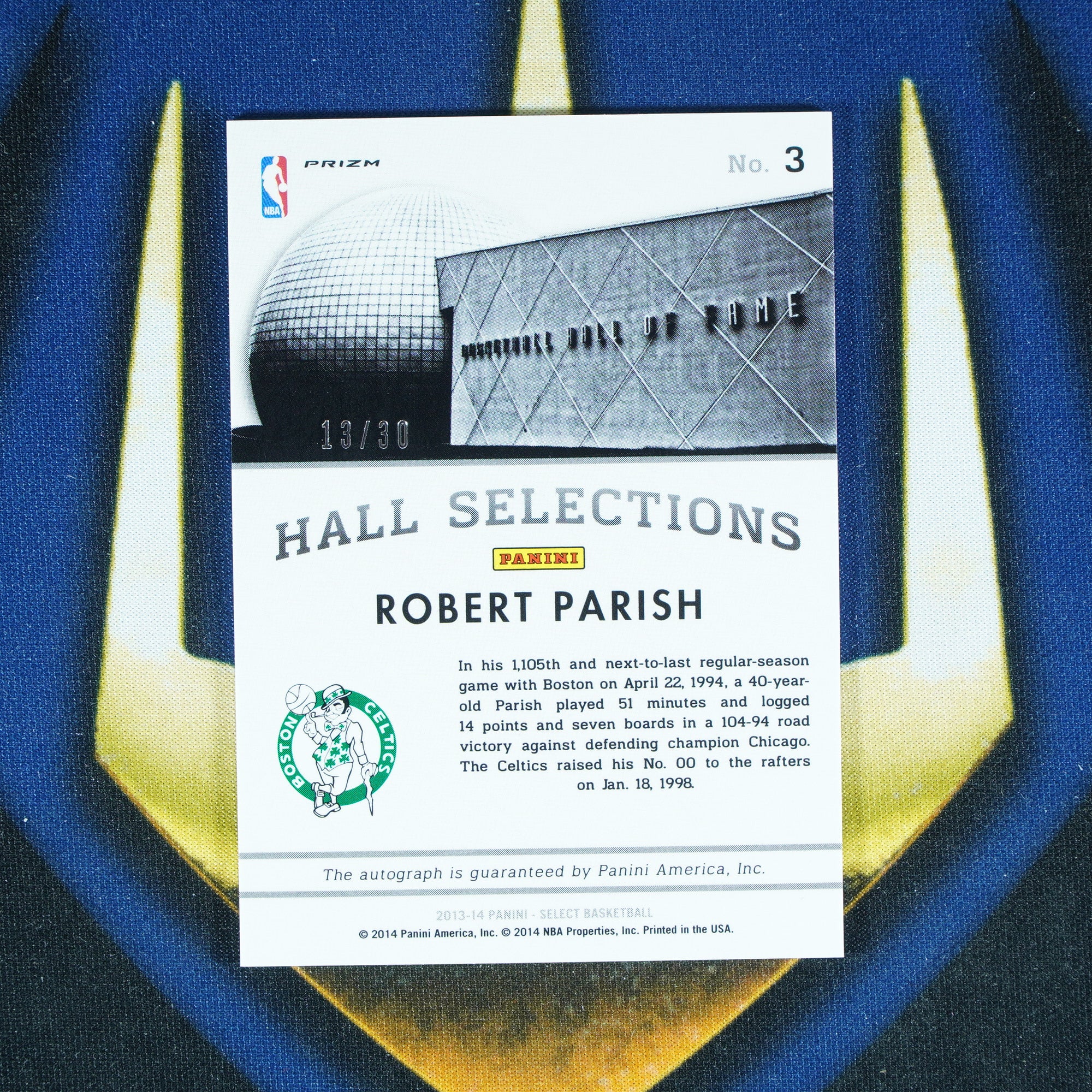 Robert Parish 2013-14 PANINI NBA Hall Selections Purple Prizm Auto /30