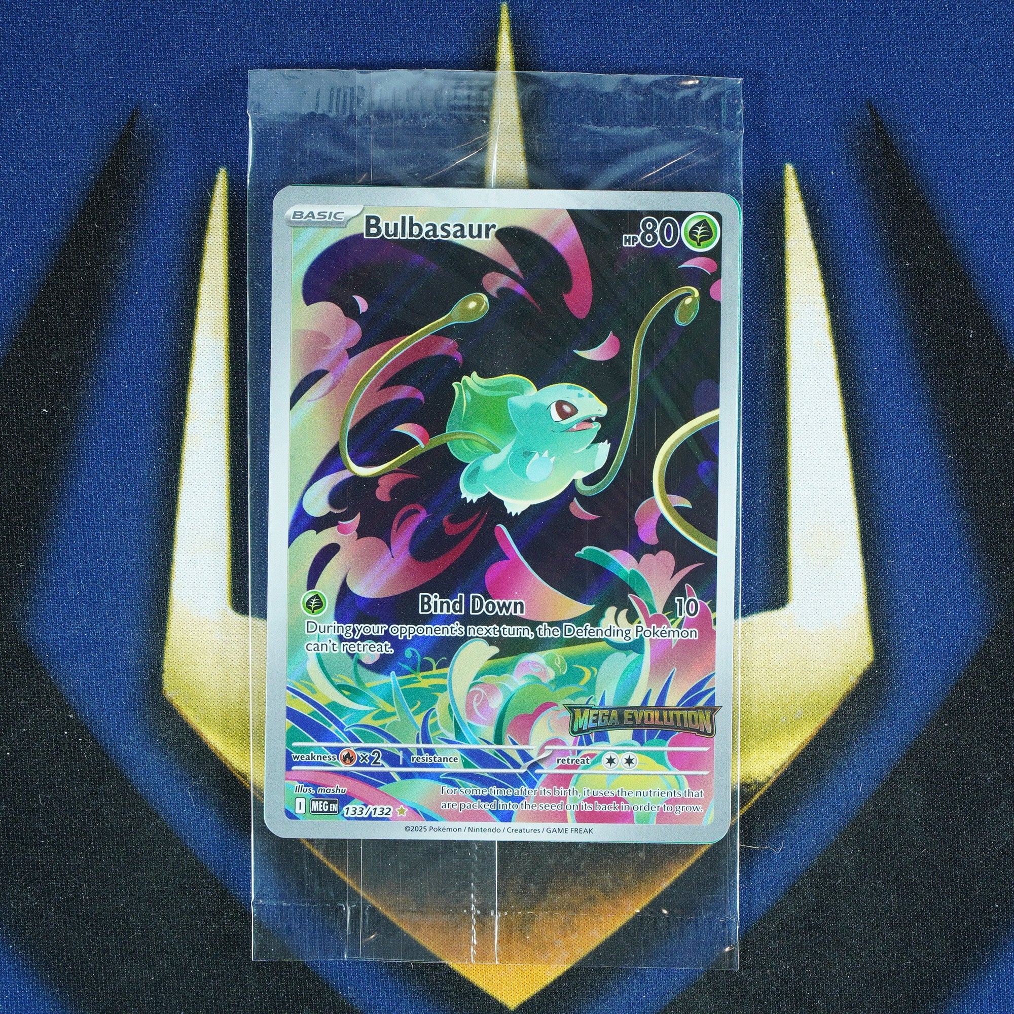 Bulbasaur (Stamped Sealed) Mega Evolution Illustration Rare 133/132