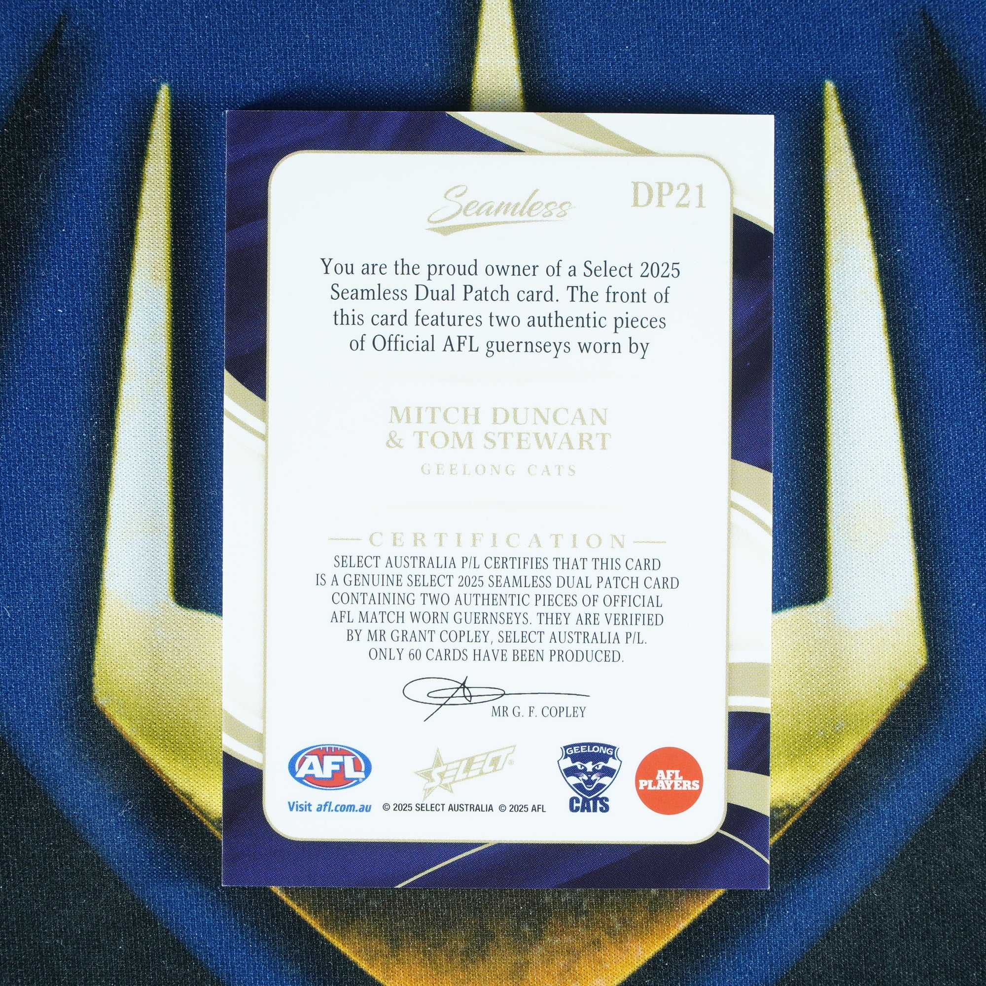 Mitch Duncan & Tom Stewart 2025 Select AFL Seamless Dual Patch /50