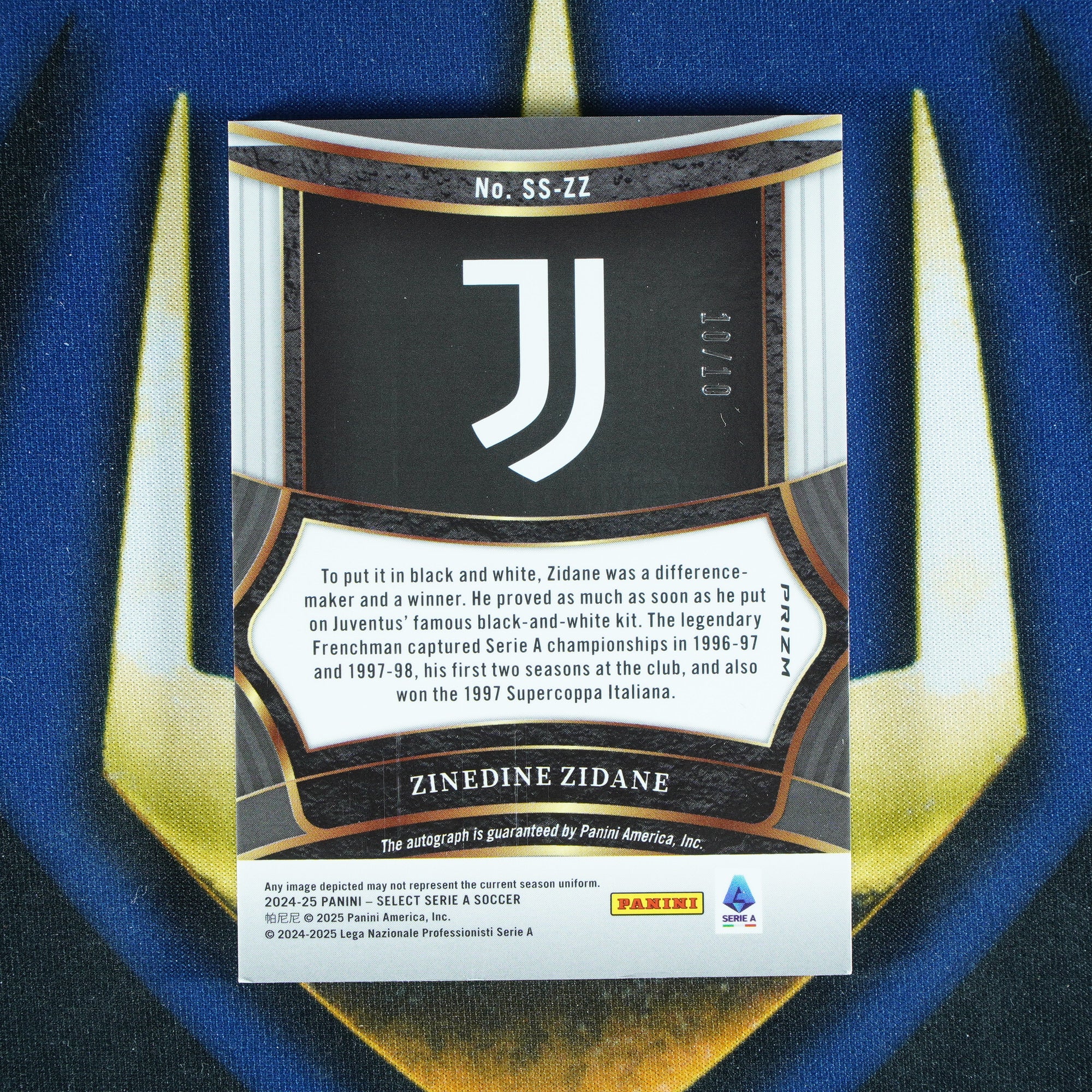 Zinedine Zidane 2024-25 Panini Select Serie A Tie-Dye Auto /10
