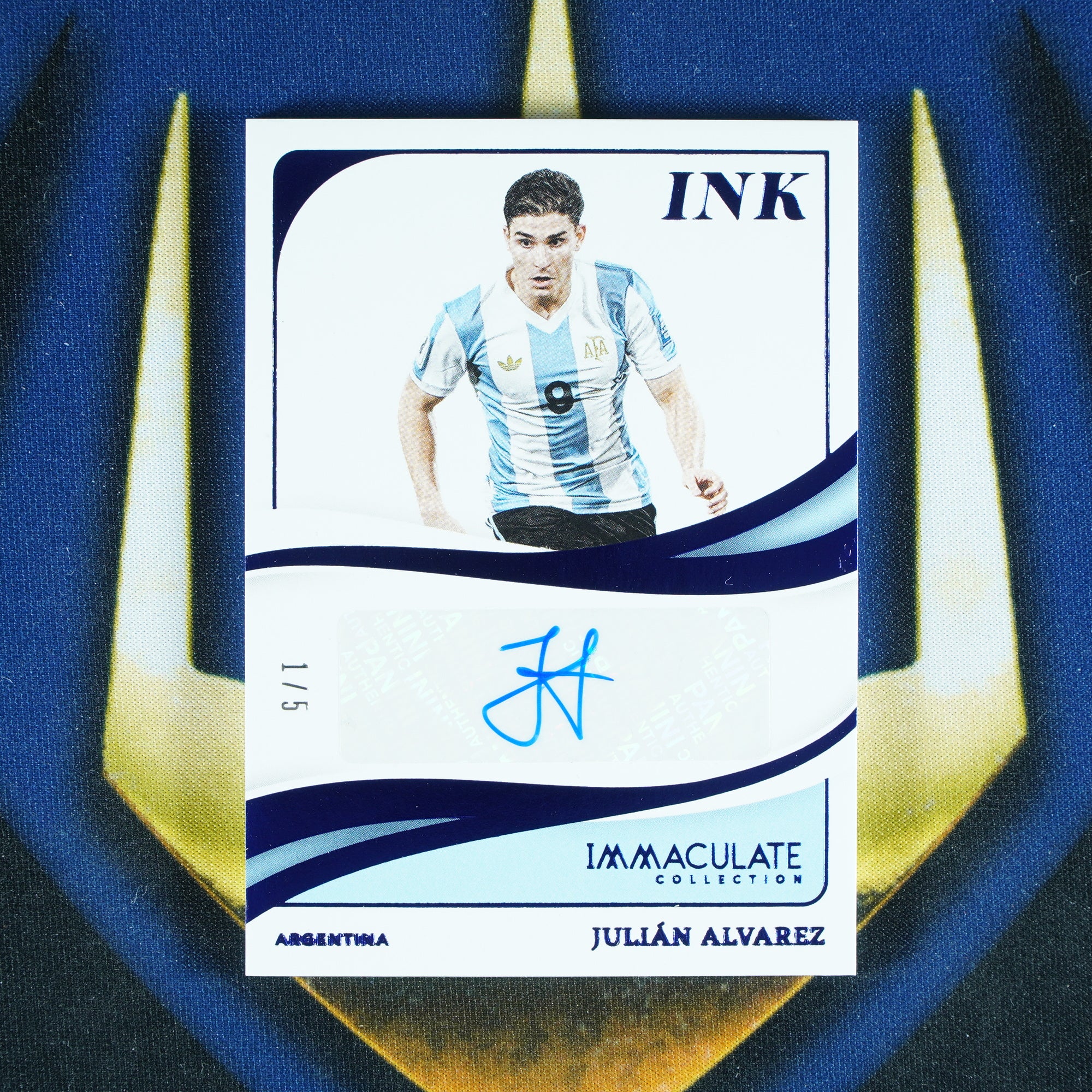 Julian Alvarez 2024-25 Panini Immaculate Ink Blue Auto /5