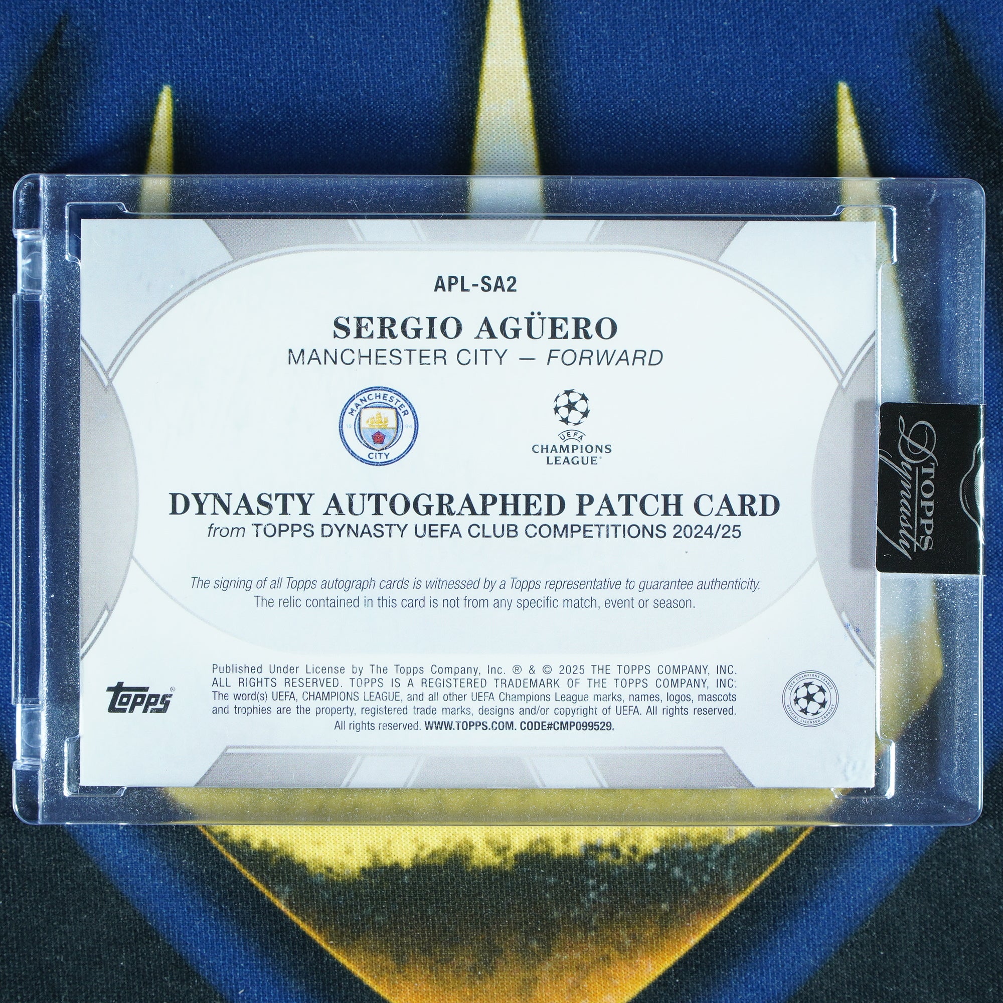 Sergio Aguero 2024-25 Topps Dynasty Patch Auto /10