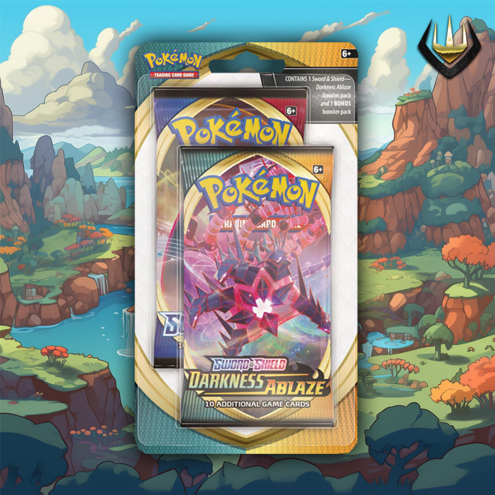 pokemon booster pack darkness ablaze ETB - Eternatus V Over 185 cards Dozens of recently discovered Pokmon from the Galar region 14 powerful Pokmon V and 7 enormous Pokmon VMAX More than 15 Trainer cards and 3 new Special Energy cards. Pokemon Sword & Shield -