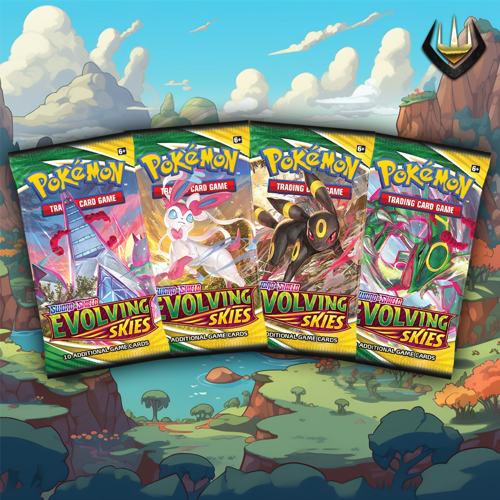 Evolving Skies Pokmon Booster Pack Art Set [Set Of 4]