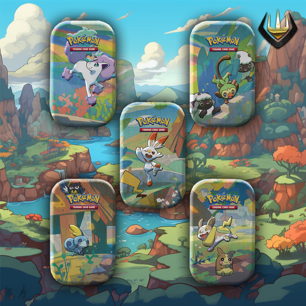 Galar Pals Pokémon Mini Tin Art Set Of 5 [Empty Tins]