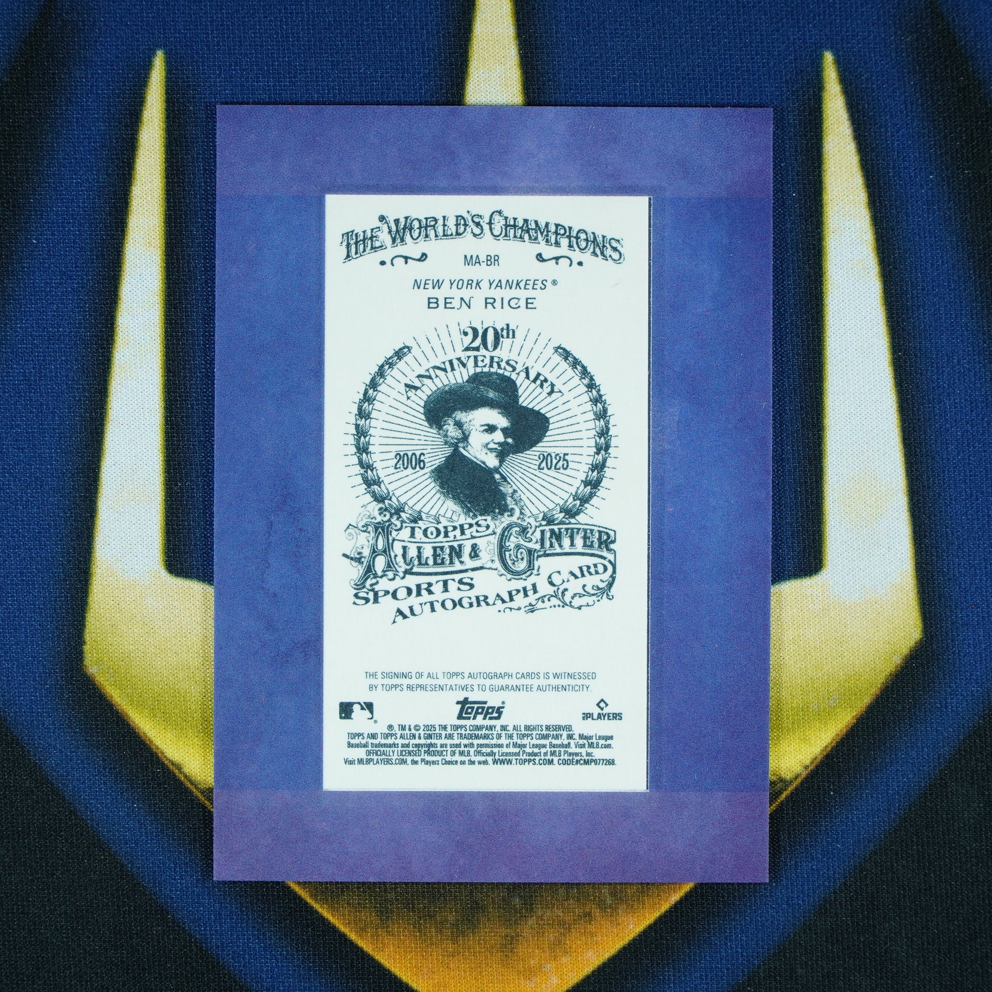 Ben Rice 2025 Topps Allen & Ginter Framed Mini Auto /99 RC