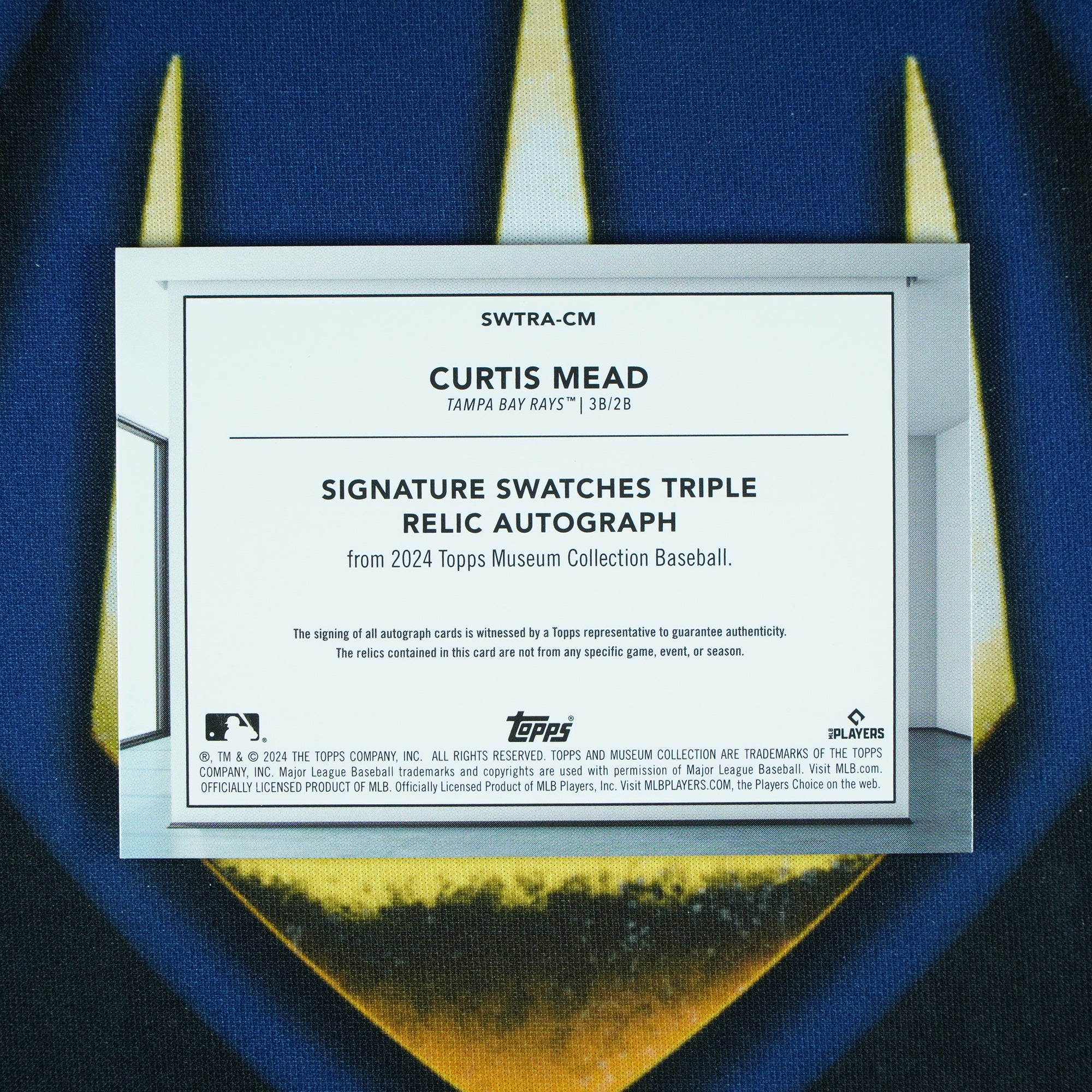 Curtis Mead 2024 Topps Museum Collection Signature Swatches Triple Relic Auto /299 RC