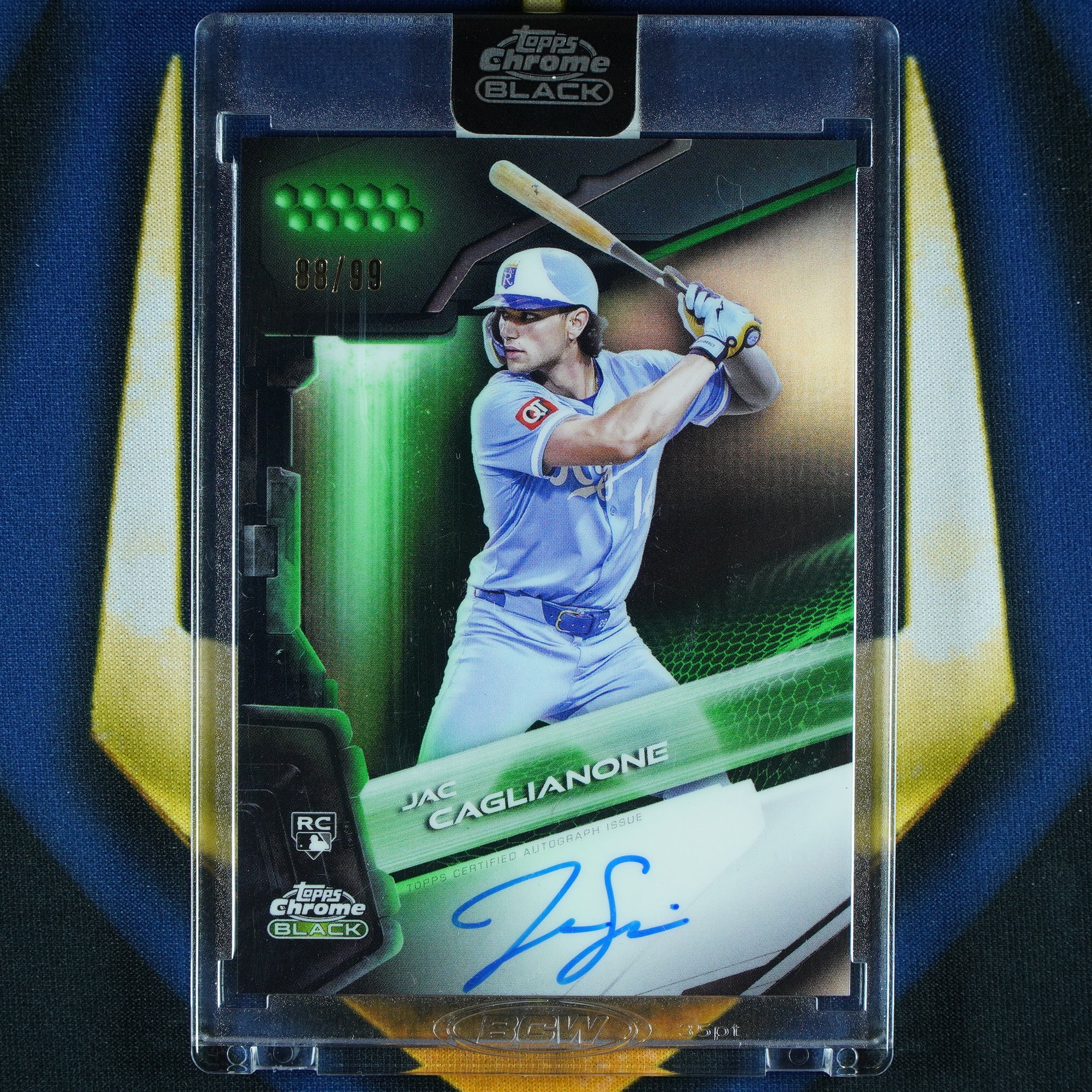 Jac Caglianone 2026 Topps Chrome Black Green Auto /99 RC