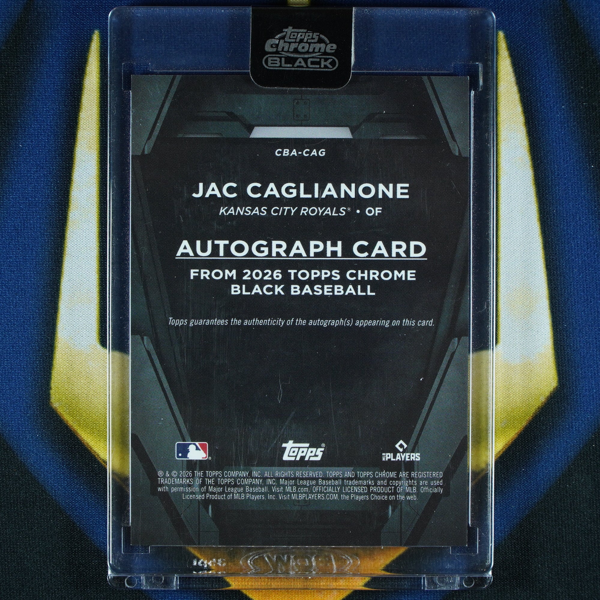 Jac Caglianone 2026 Topps Chrome Black Green Auto /99 RC