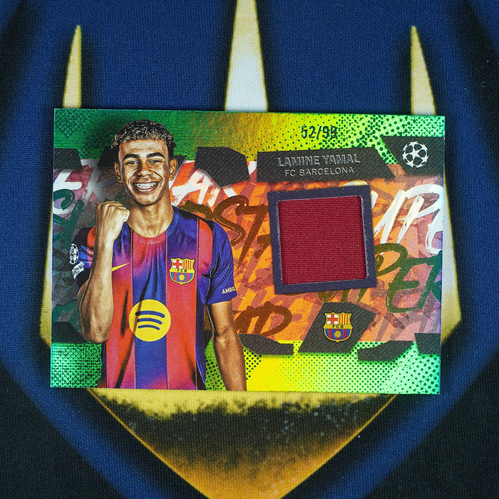 Lamine Yamal 2025-26 Topps UEFA Club Competitions Superstar Relic Green /99