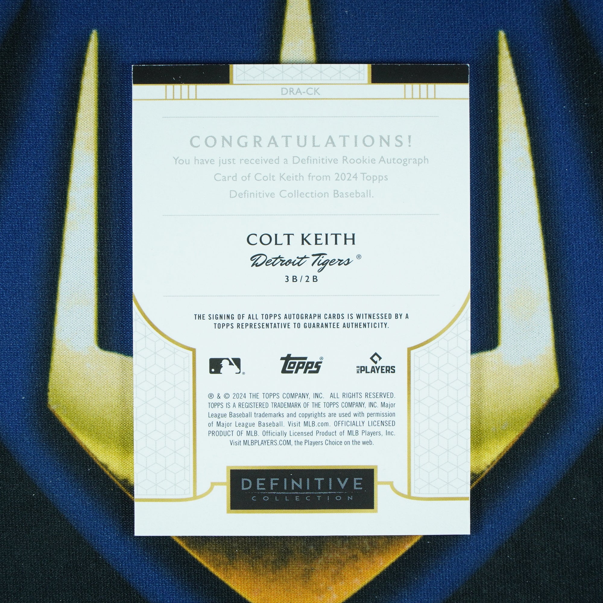 Colt Keith 2024 Topps Definitive Auto /50 RC