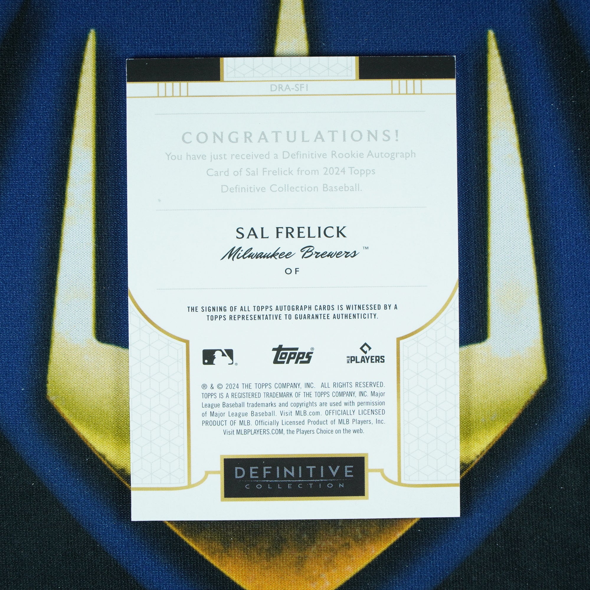 Sal Frelick 2024 Topps Definitive Auto /25 RC