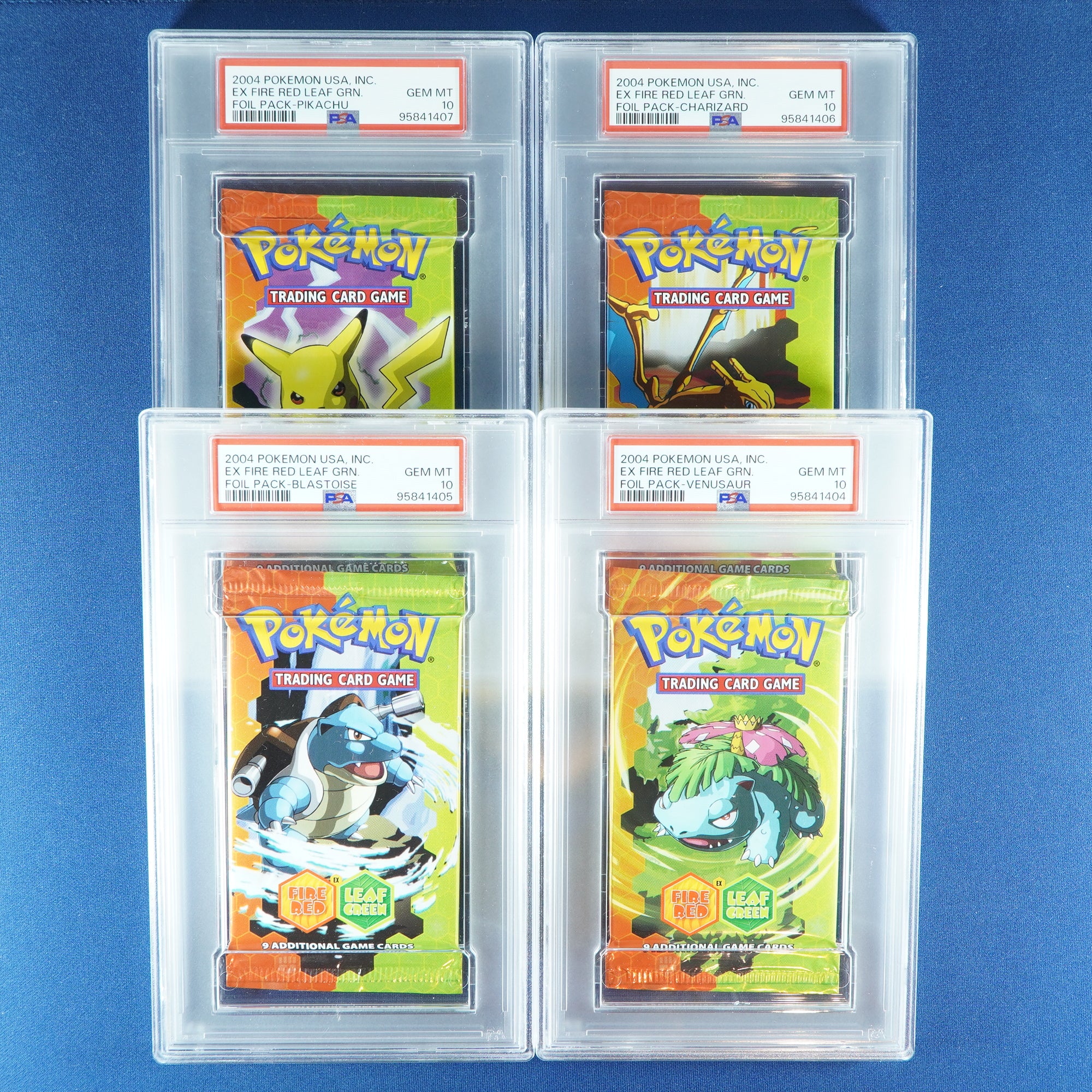 everfest booster box Booster Pack Art Set FIRE RED & LEAF GREEN PSA 10 Sequential Serial  Numbering SET [PSA