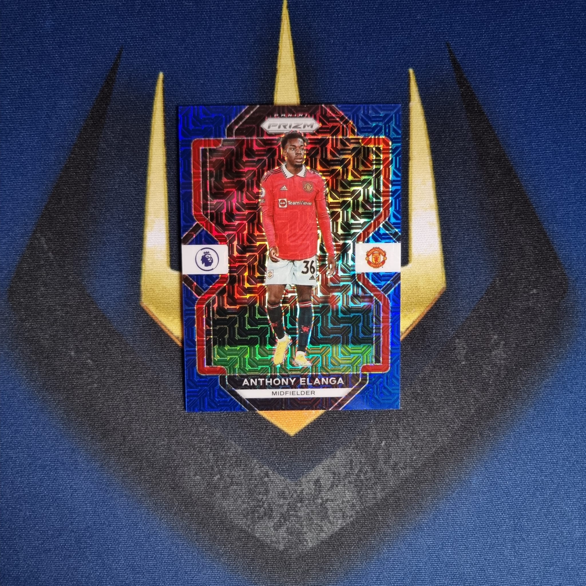 Anthony Elanga 2022-23 Panini Prizm EPL Blue Mojo 24/25 Manchester United