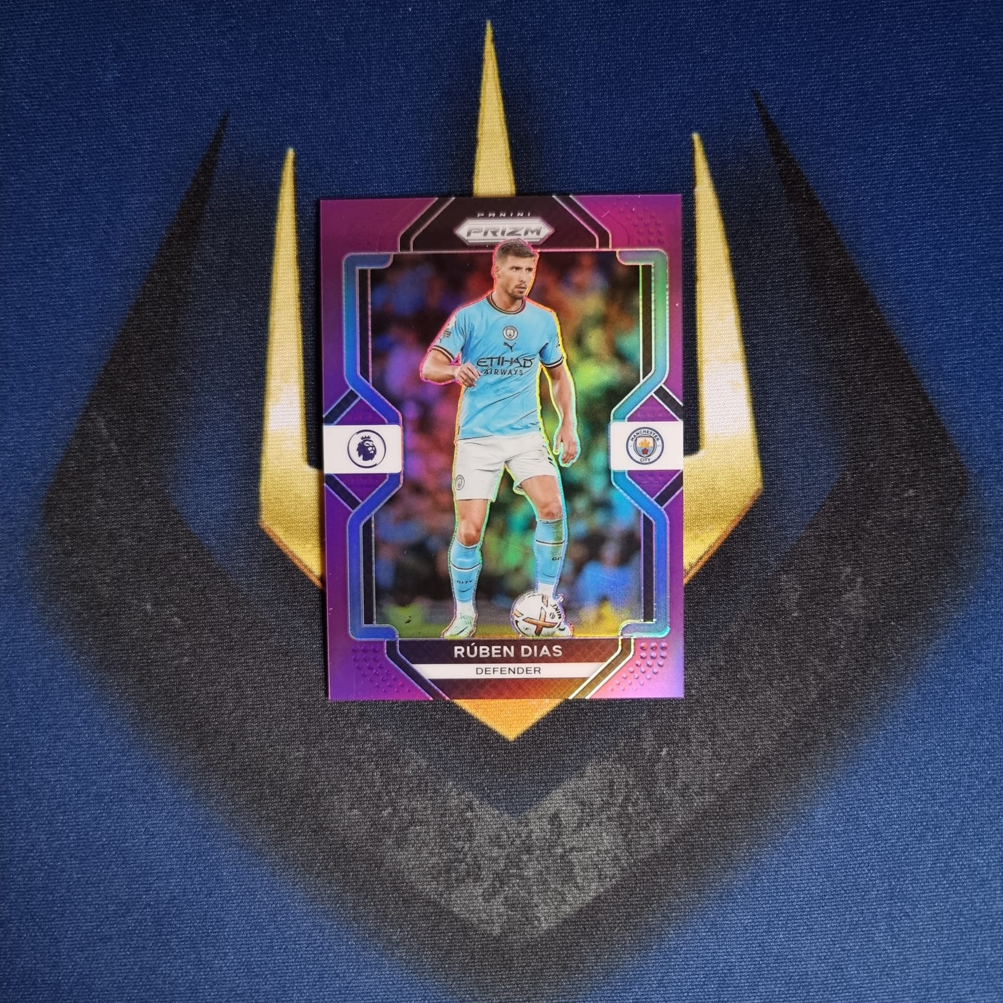 Ruben Dias 2022-23 Panini Prizm EPL Purple 14/49 Manchester City