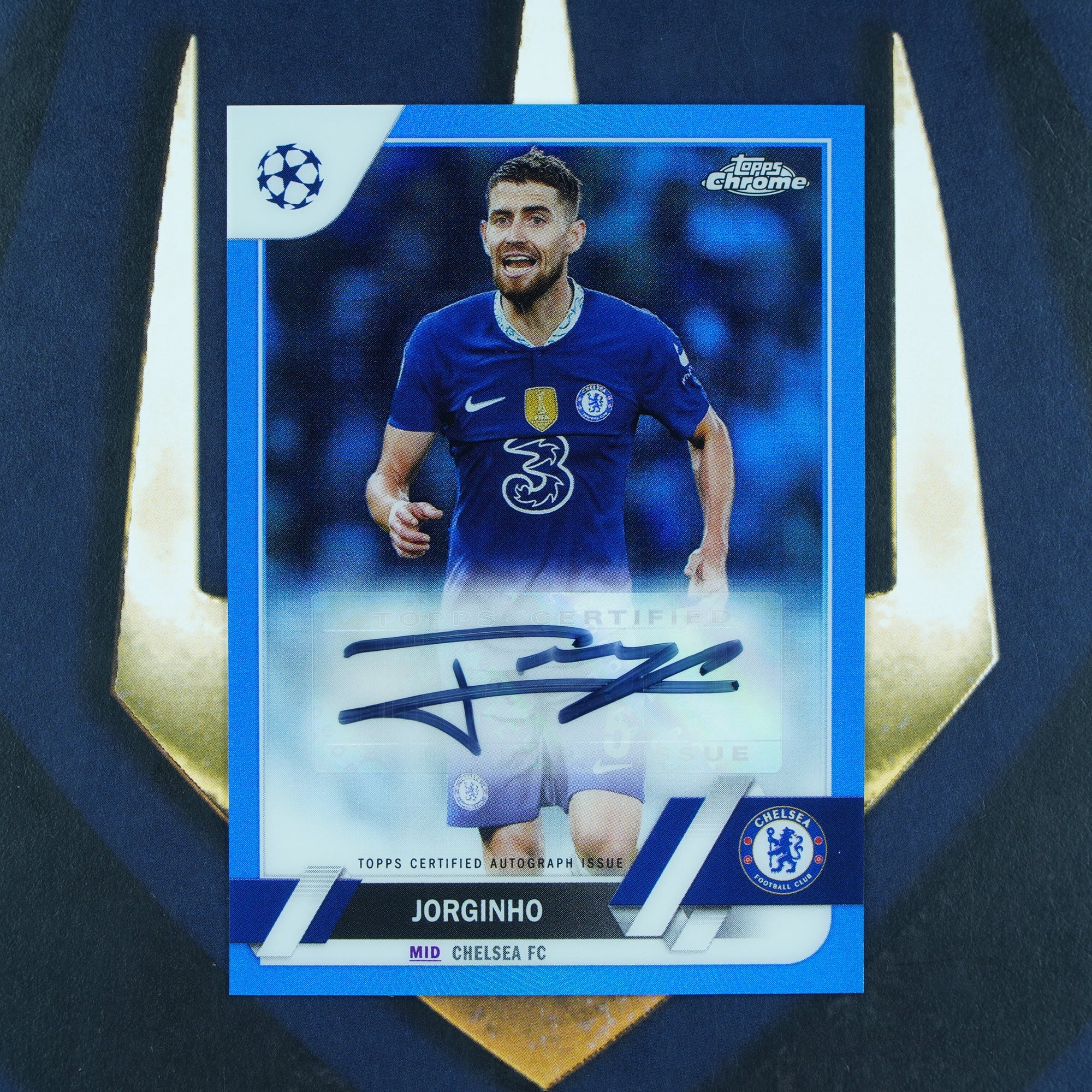 Jorginho 2022-23 Topps UEFA Chrome Blue Auto 26/150 Chelsea