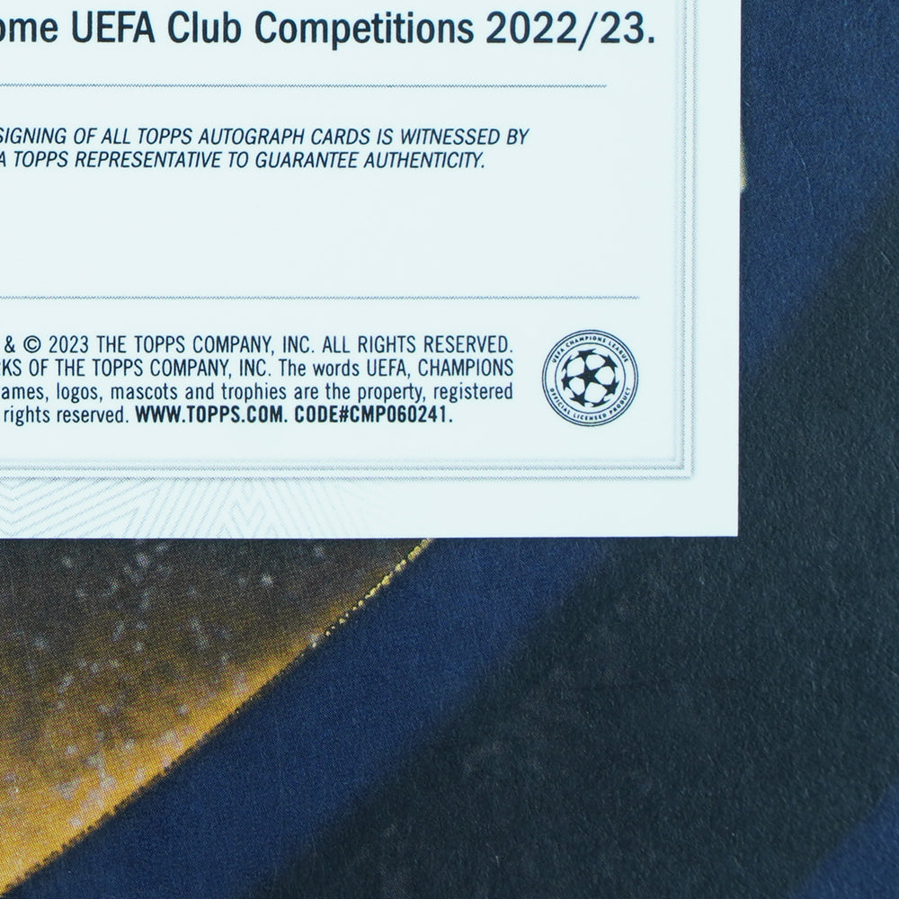 Jorginho 2022-23 Topps UEFA Chrome Blue Auto 26/150 Chelsea