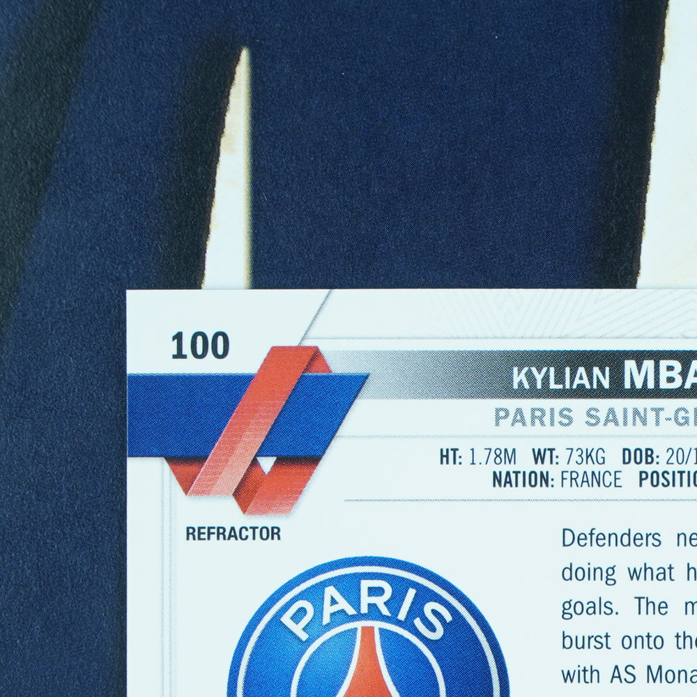 Kylian Mbappe 2022-23 Topps UEFA Chrome Refractor PSG