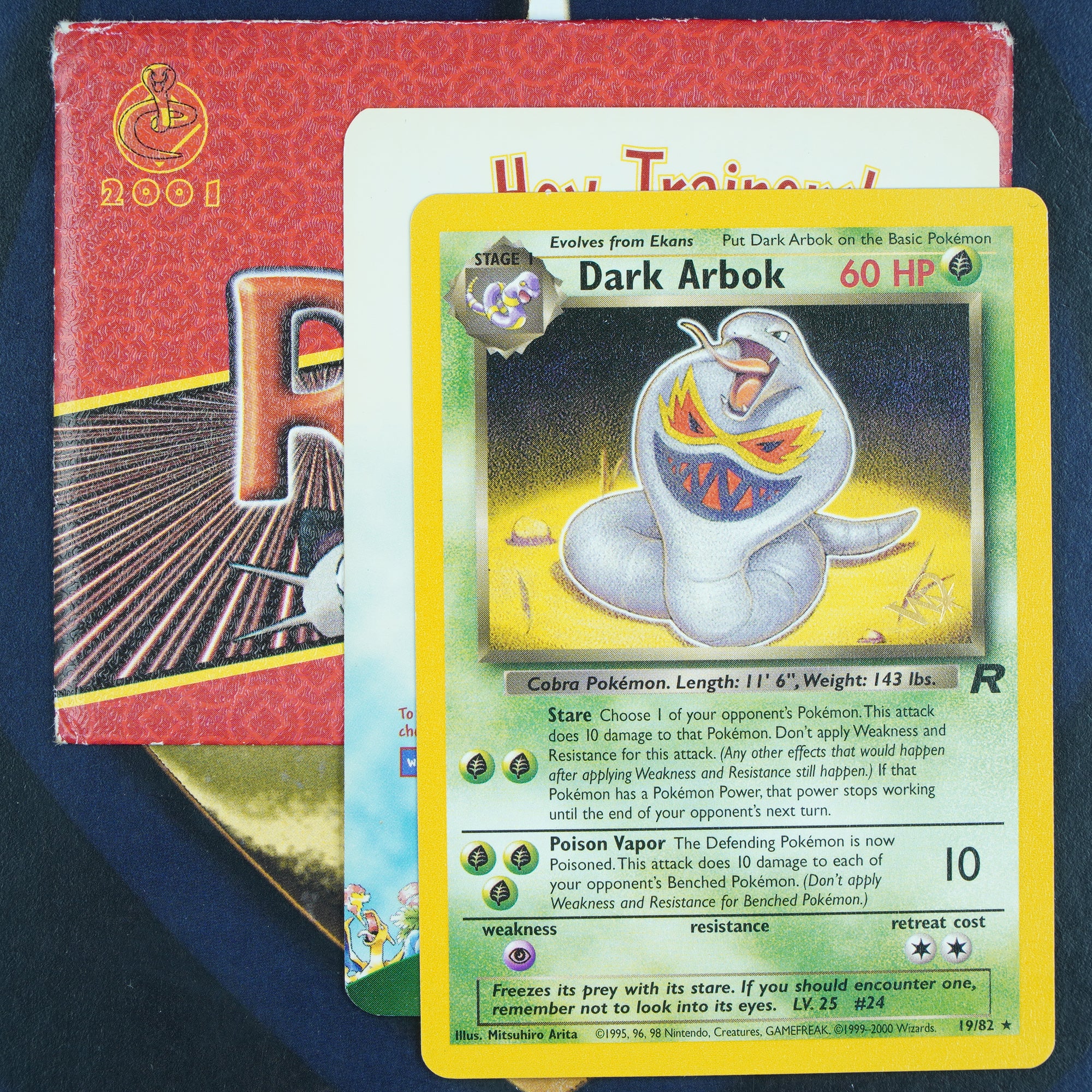 DARK ARBOK W STAMP & ORIGINAL ENVELOPE Team Rocket HONG KONG LEAGUE PROMO  19/82