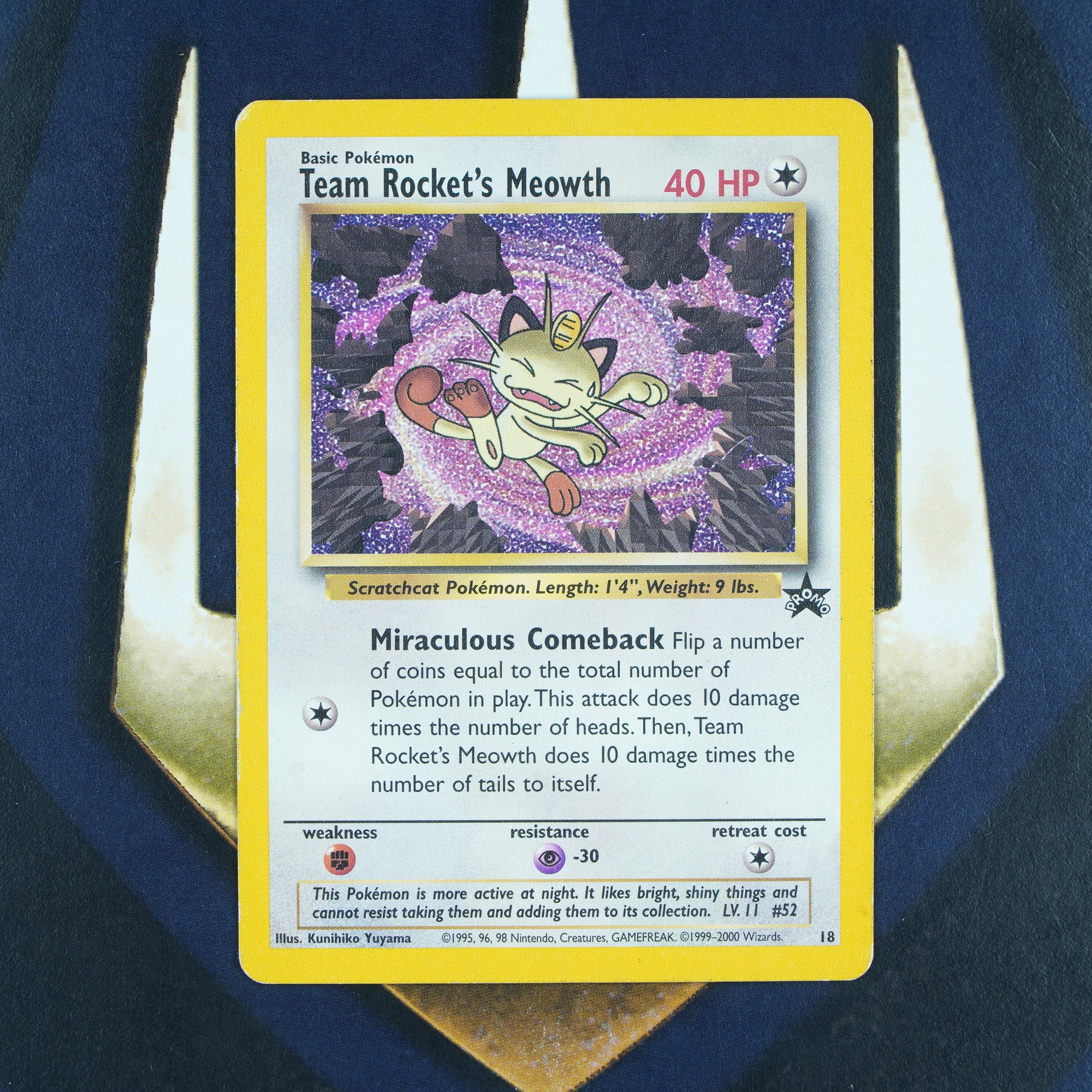 TEAM ROCKET'S MEOWTH Black Star Promo RARE Pokemon Card 18