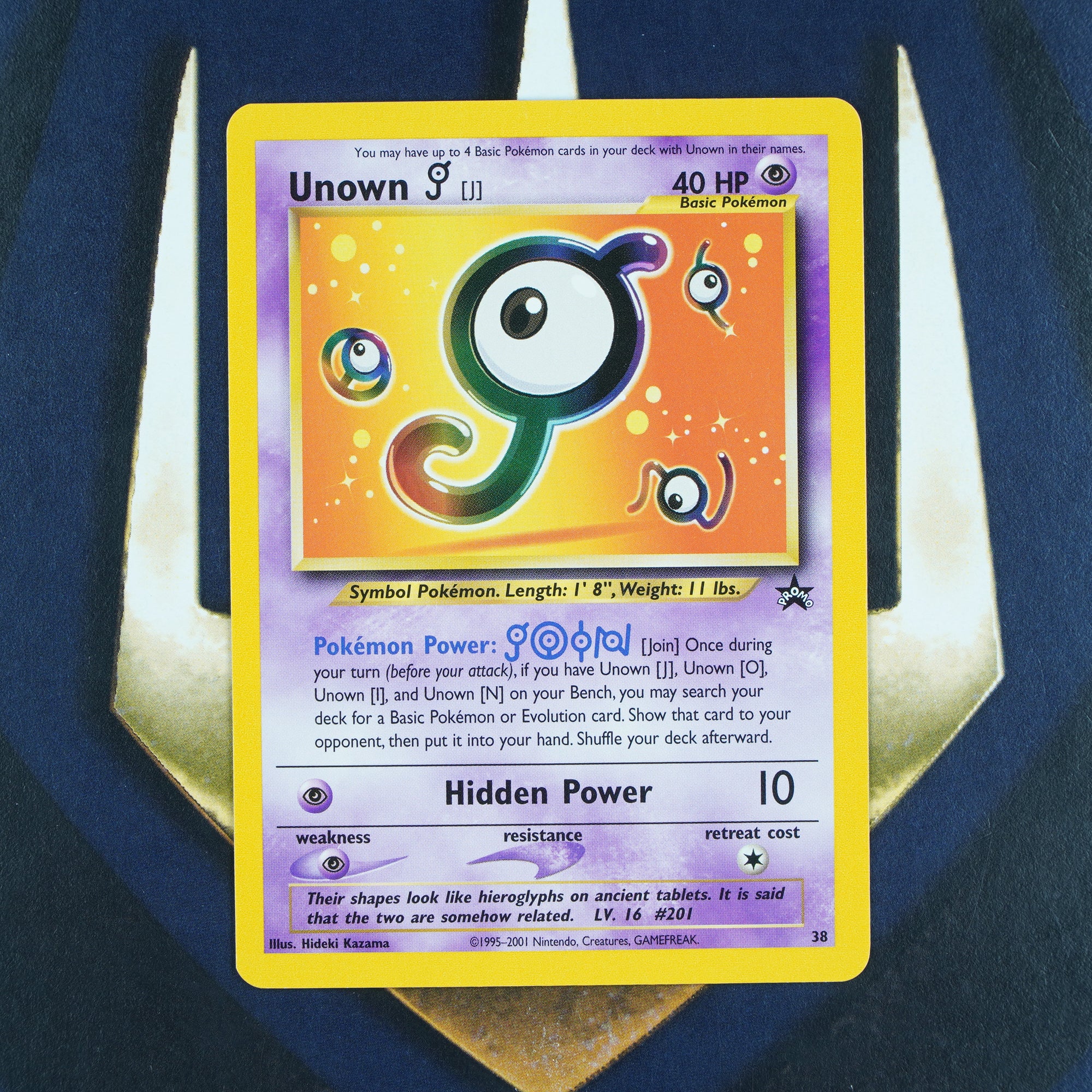 UNOWN J Black Star Promo RARE Pokemon Card 38