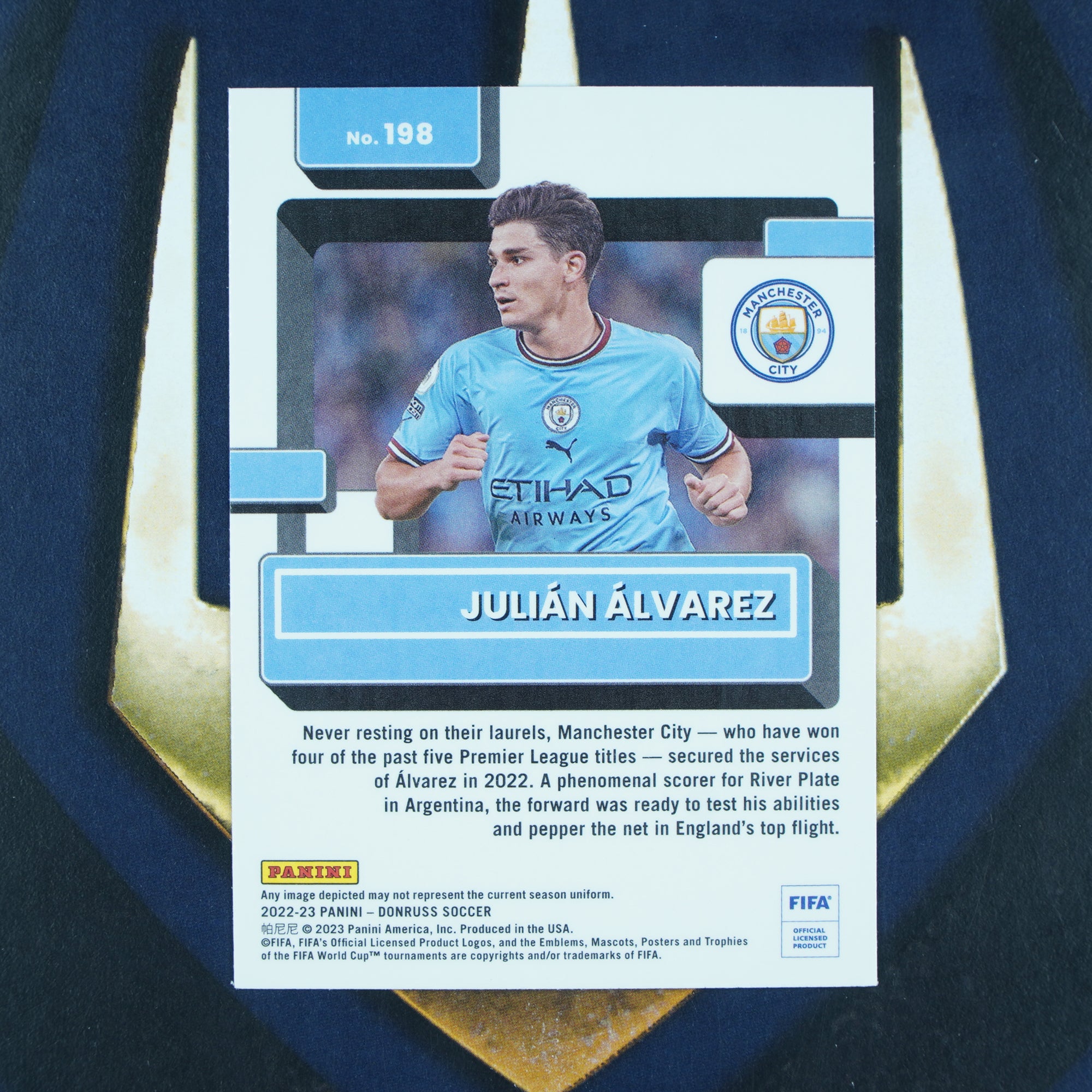 Julian Alvarez 2022-23 Panini Donruss Rated Rookie Optic #198 Manchester City