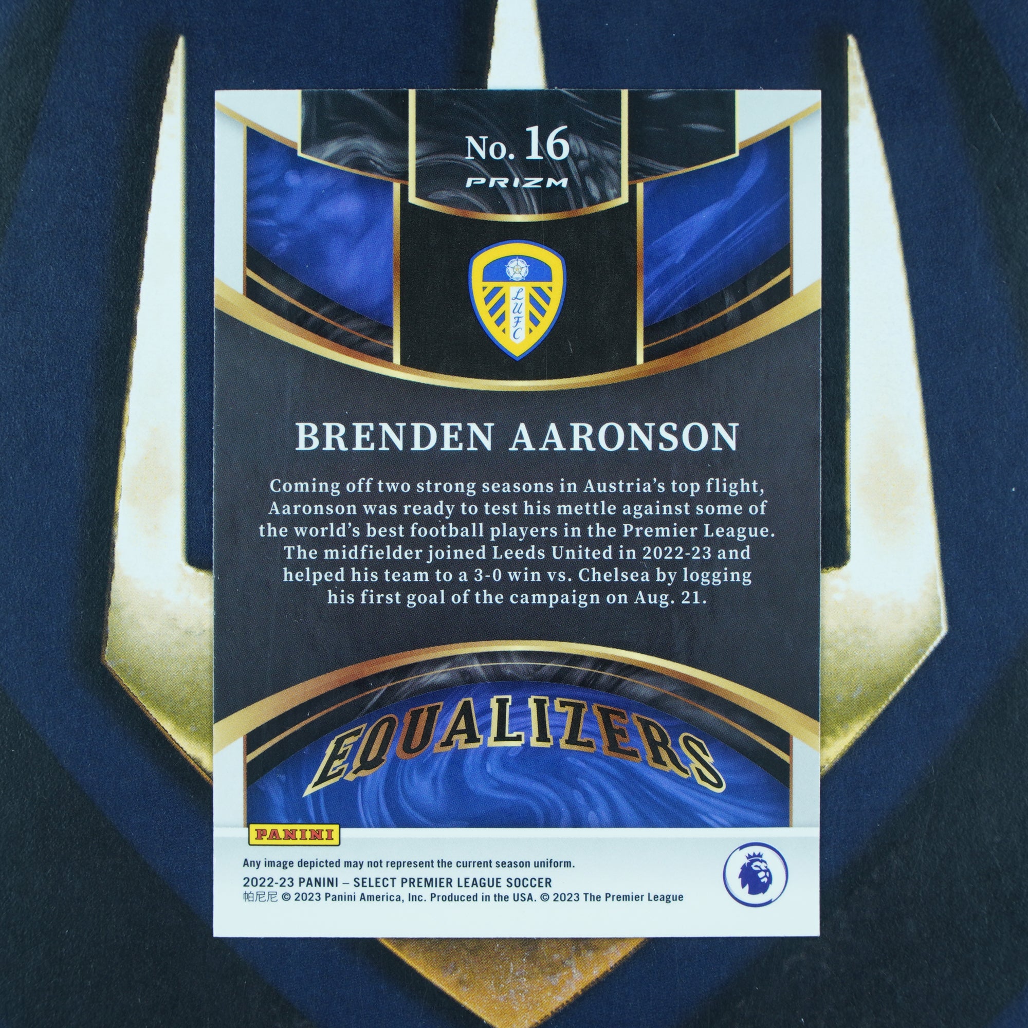 Brenden Aaronson 2022-23 Panini Select Premier League Equalizers Silver Leeds United