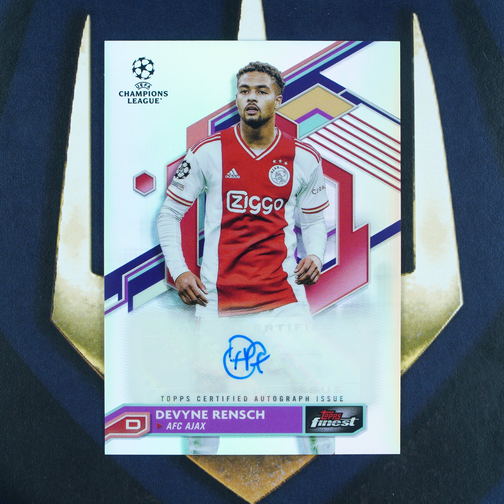 Devyne Rensch 2022-23 Topps Finest UEFA Refractor Auto Ajax