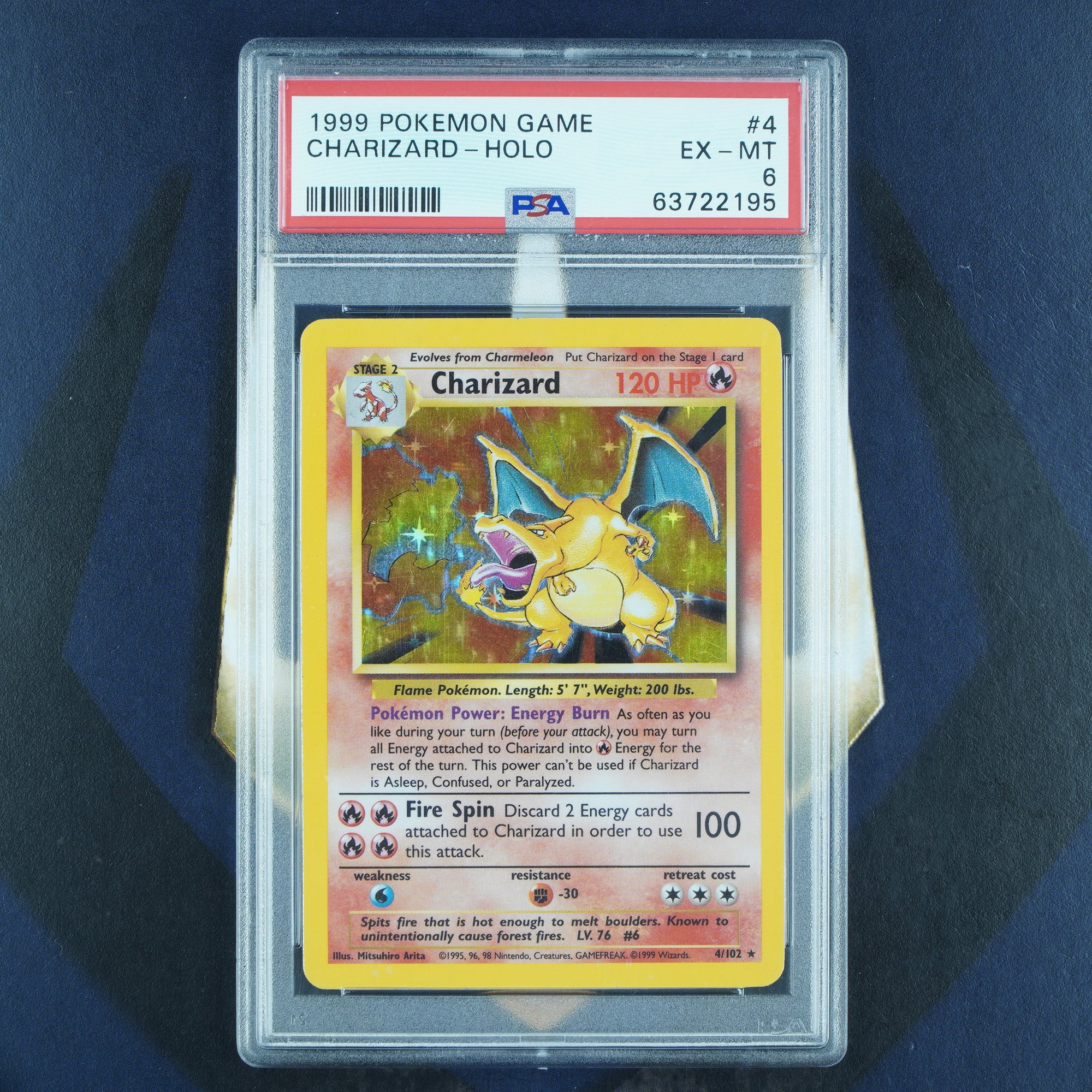 CHARIZARD PSA 6 Base Set HOLO 4/102 Pokemon Card