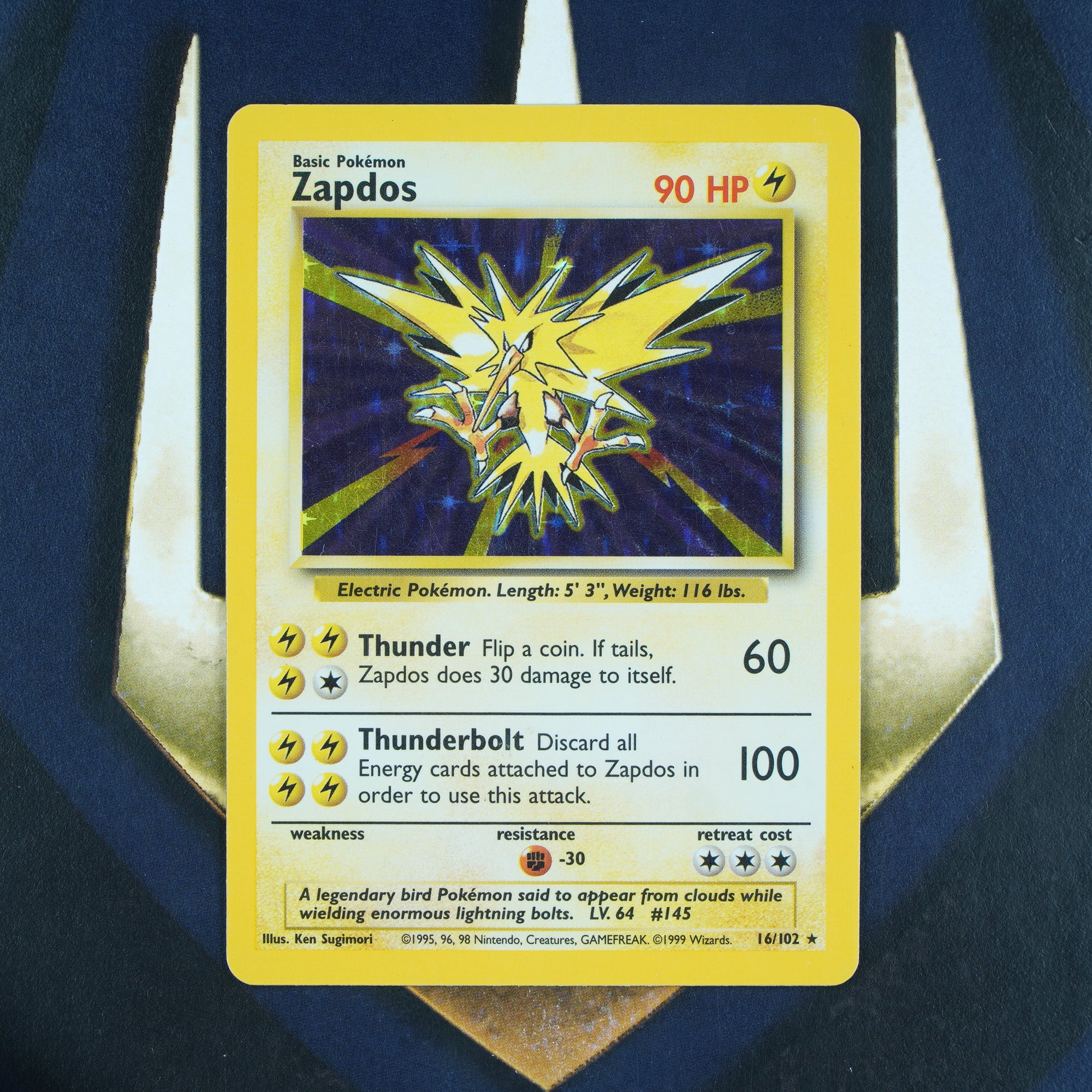 ZAPDOS Base Set HOLO RARE NM Pokemon Card 16/102