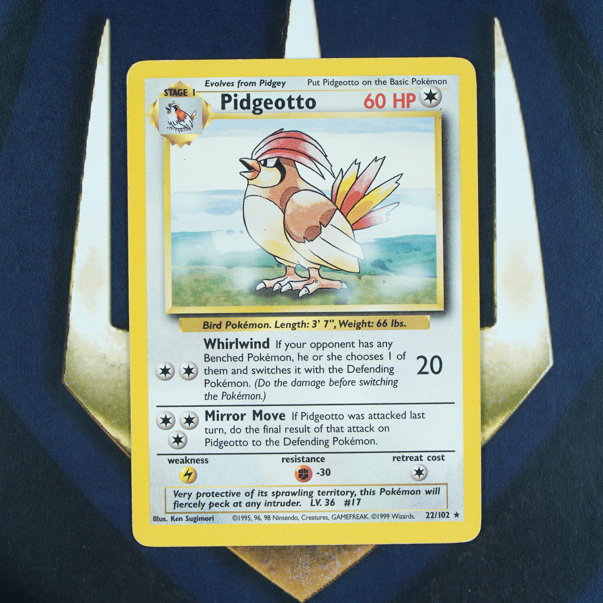 PIDGEOTTO Base Set RARE LP Pokemon Card 22/102