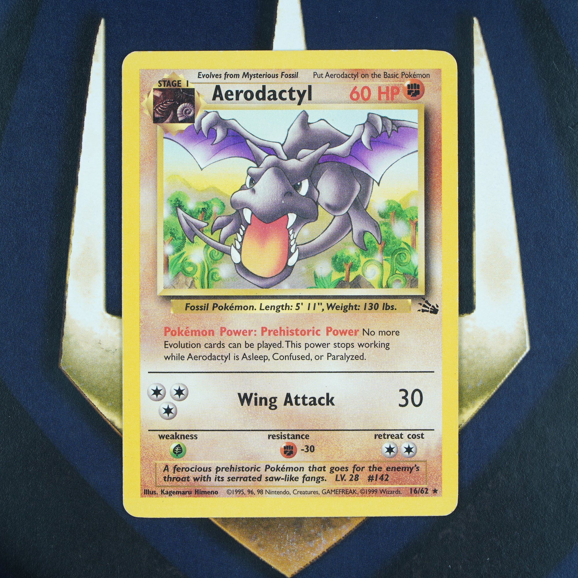 AERODACTYL Fossil RARE LP Pokemon Card 16/62