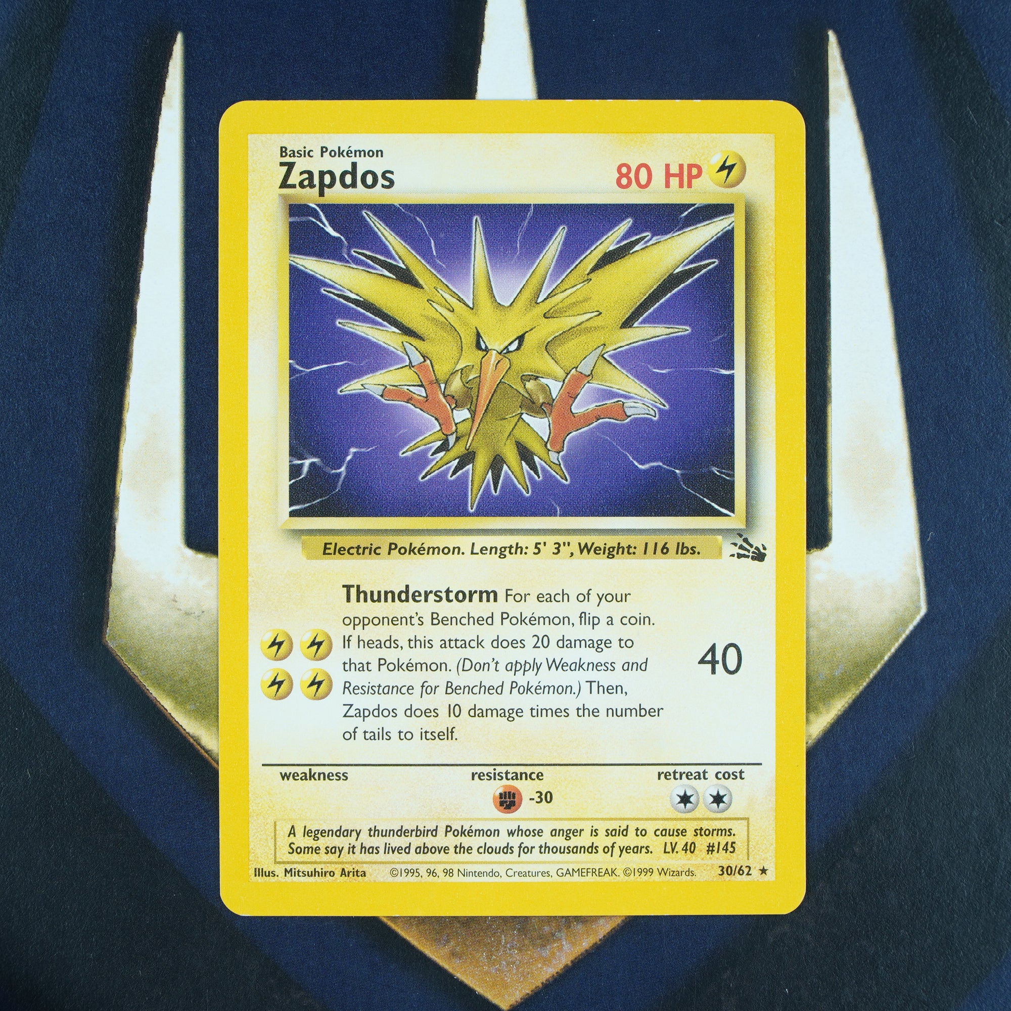 ZAPDOS Fossil RARE NM Pokemon Card 30/62