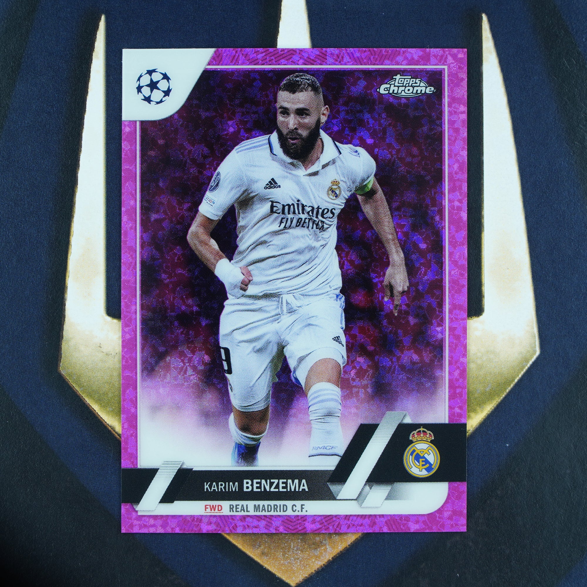 Karim Benzema  2022-23 Topps UEFA Chrome  Pink Shimmer /250 Real Madrid