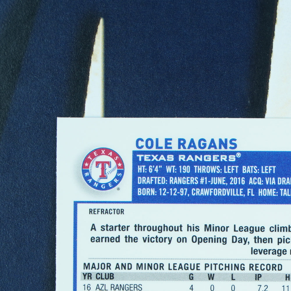 Cole Ragans 2023 Topps Chrome Update Refractor Texas Rangers RC