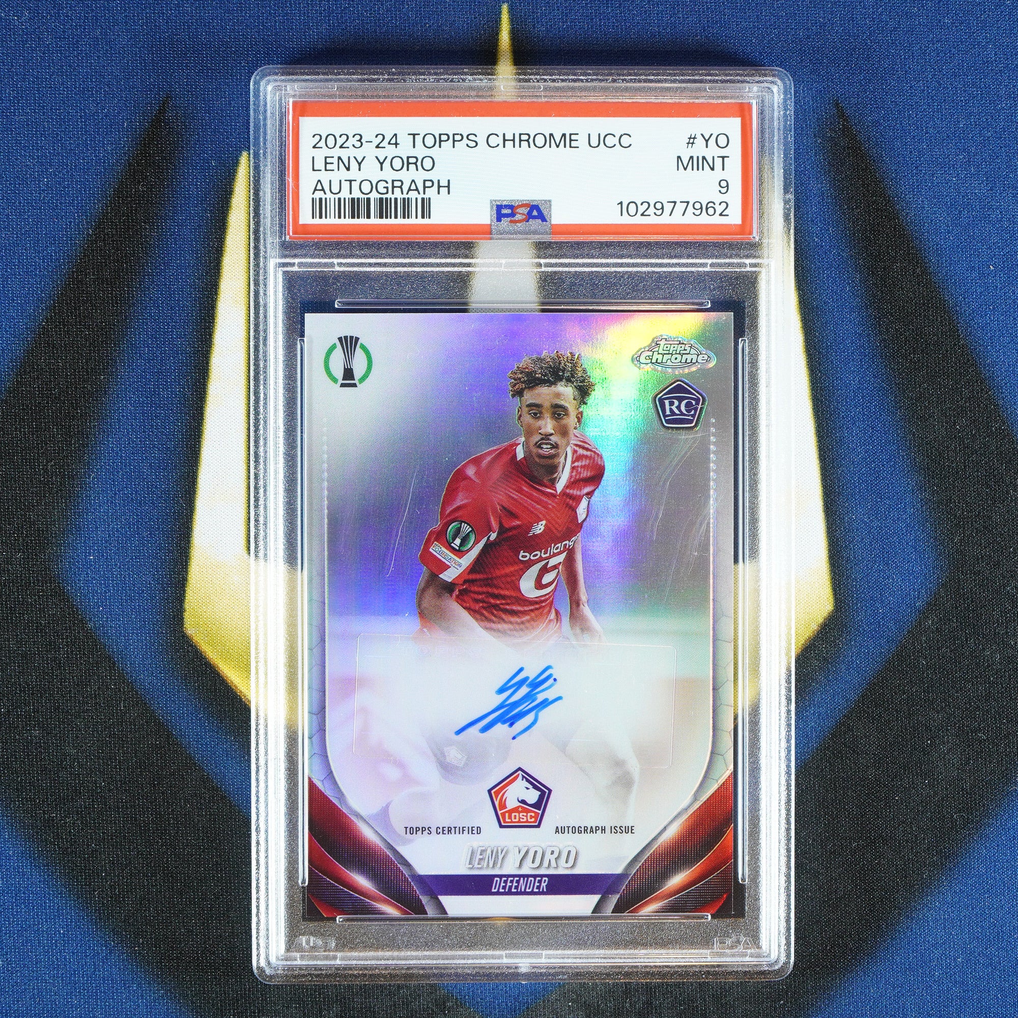Leny Yoro 2023-24 TOPPS CHROME UCC Refractor Auto CA-YO [PSA 9]