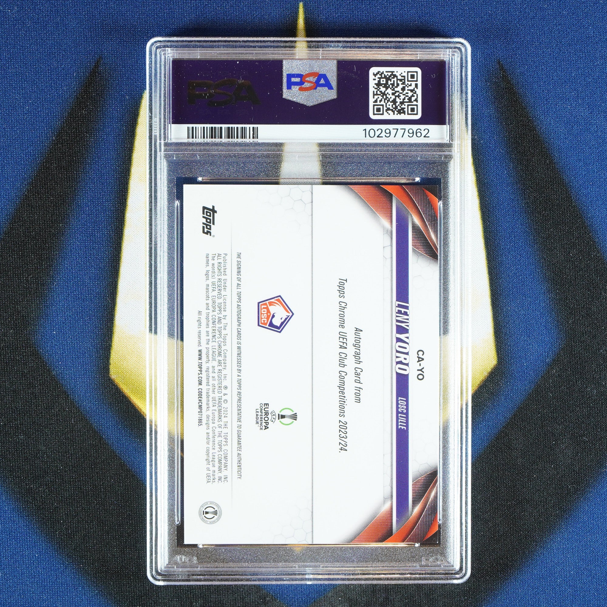 Leny Yoro 2023-24 TOPPS CHROME UCC Refractor Auto CA-YO [PSA 9]