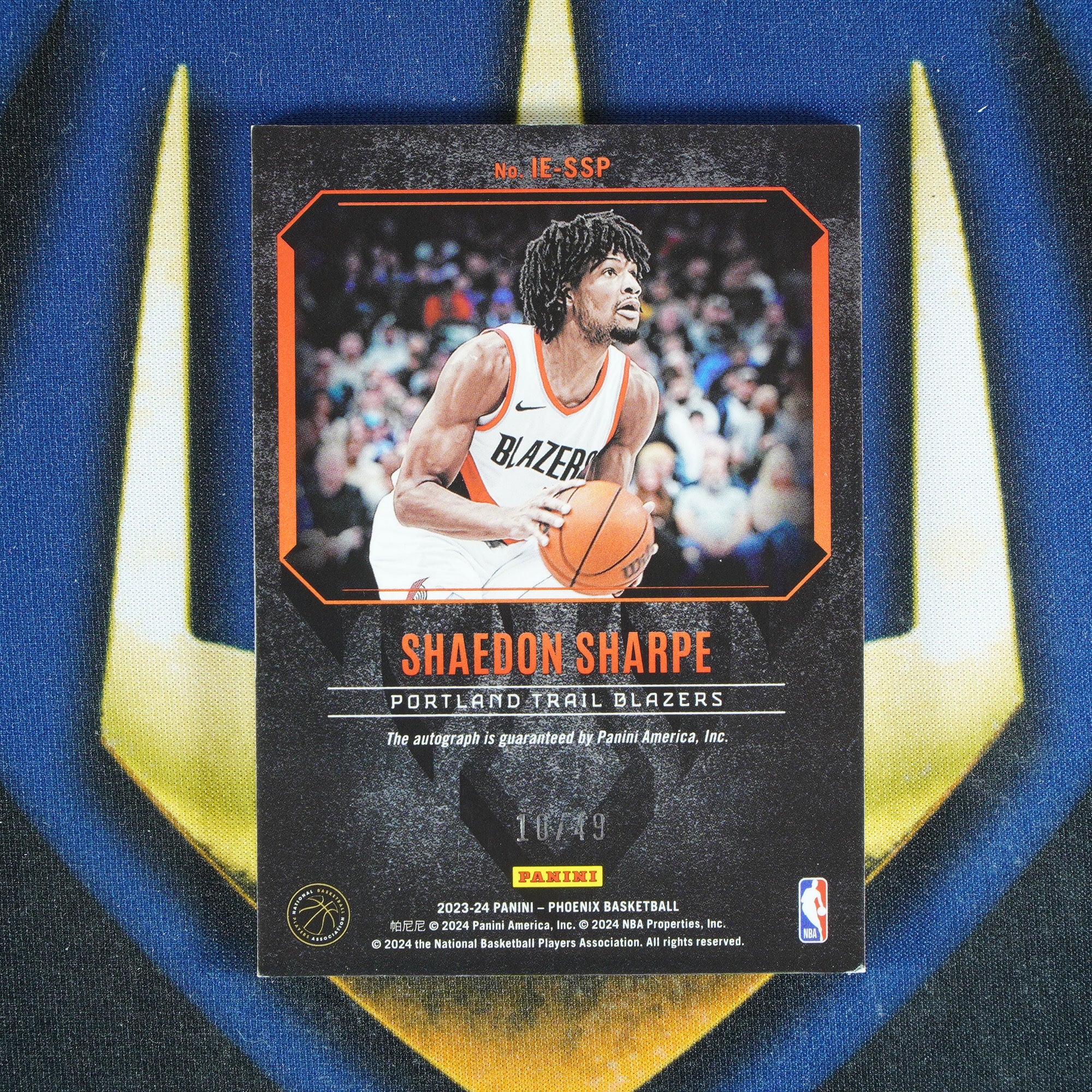 Shaedon Sharpe 2023-24 PANINI PHOENIX Inferno Etchings Auto /49 [Raw]