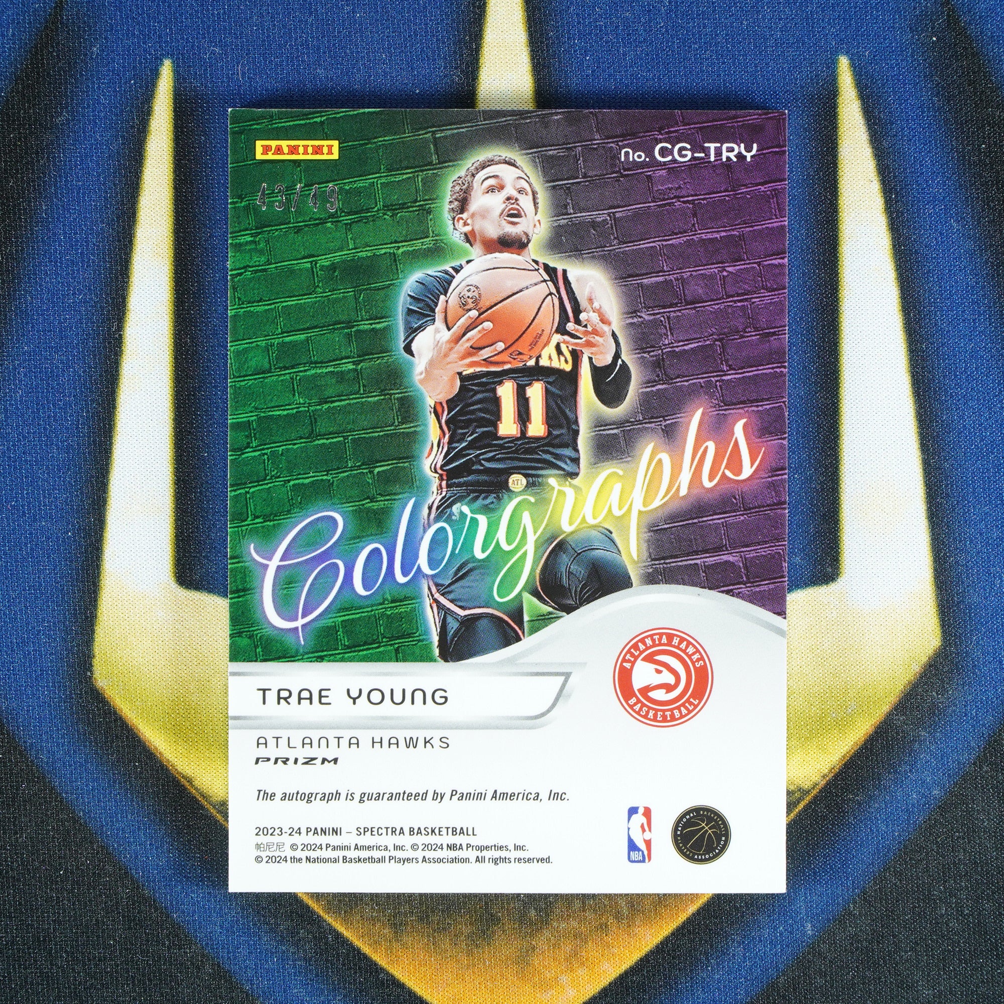 Trae Young  2023-24 PANINI SPECTRA Colographs Auto /49 [Raw]