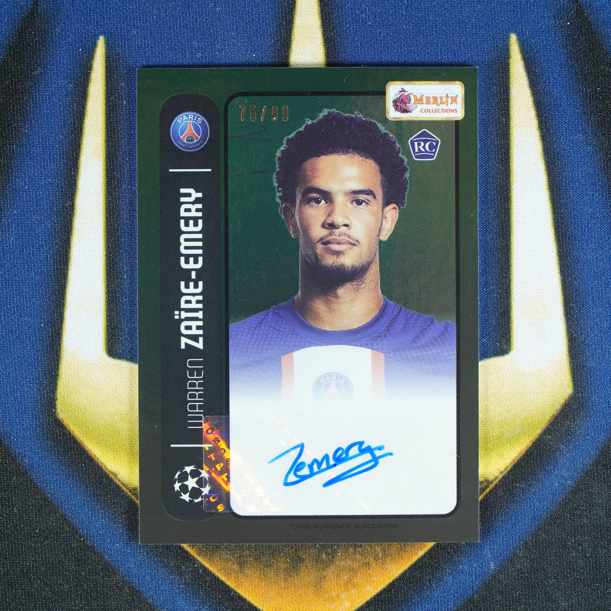 Warren Zaire-Emery 2022-23 TOPPS MERLIN HERITAGE 98 RC Auto Green /99 [Raw]